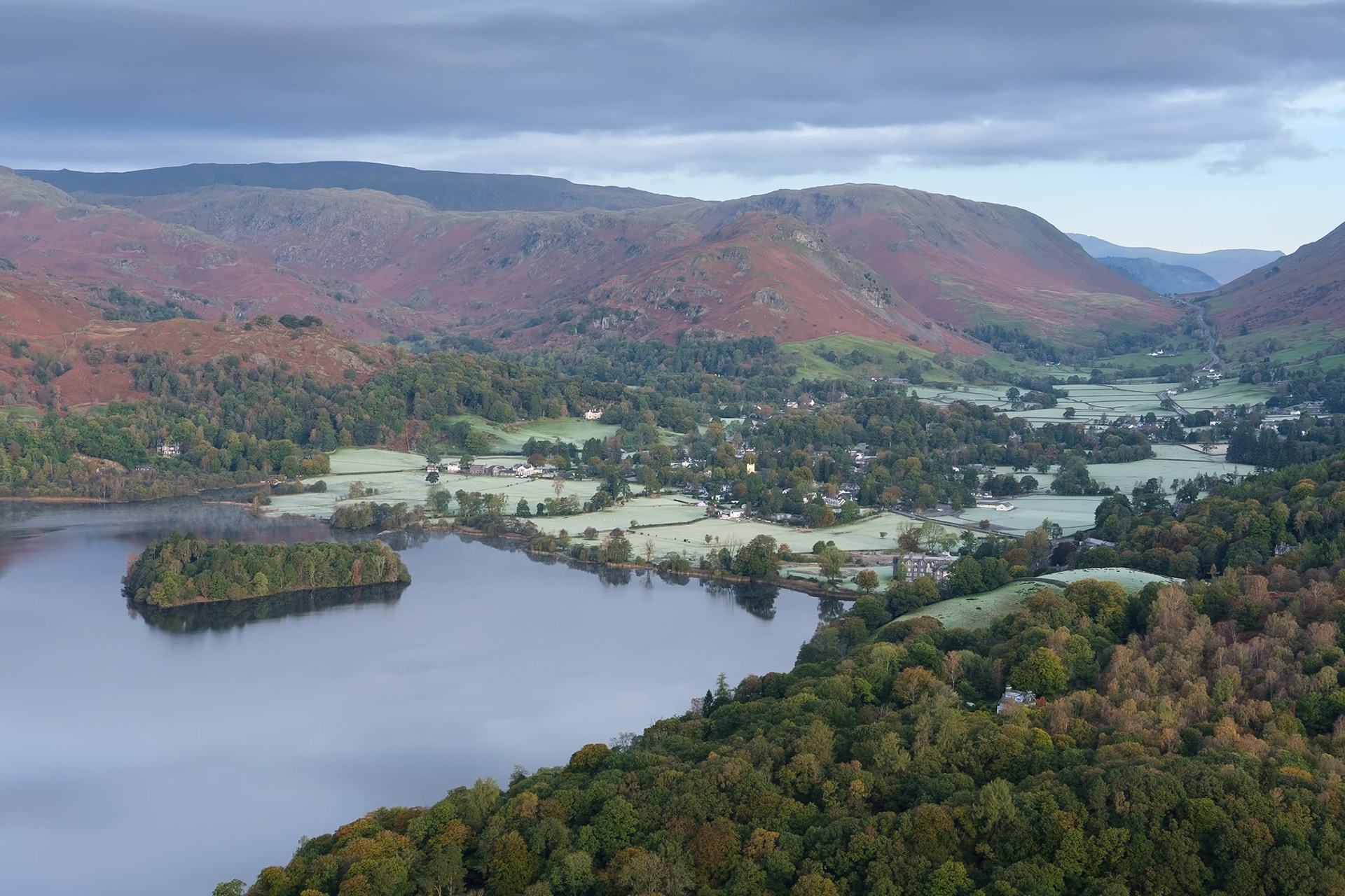 A view looking towards Grasmere from Ewe Crag.