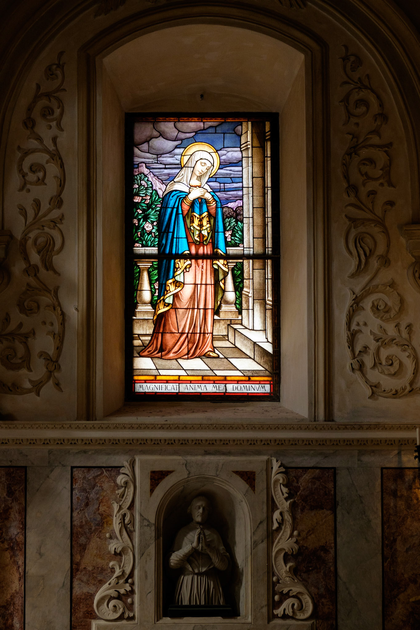Stained-glass window in Matera Cathedral.