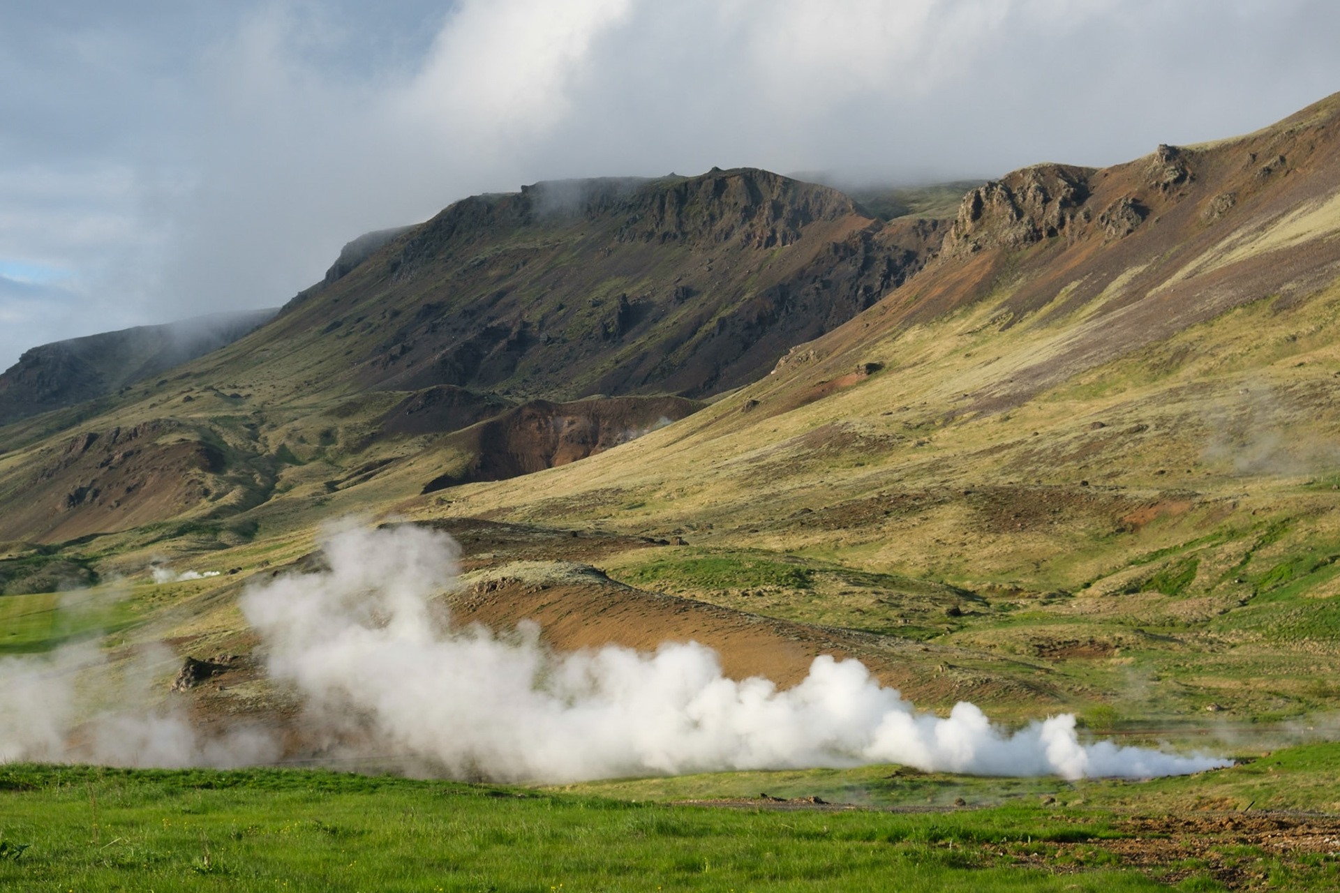 Iceland is known for its geothermal activity but it is still a strange sight to see steam venting out of the ground.