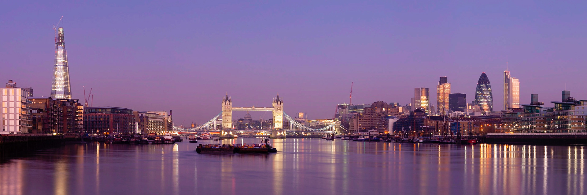Dawn over London on a chilly winters morning.