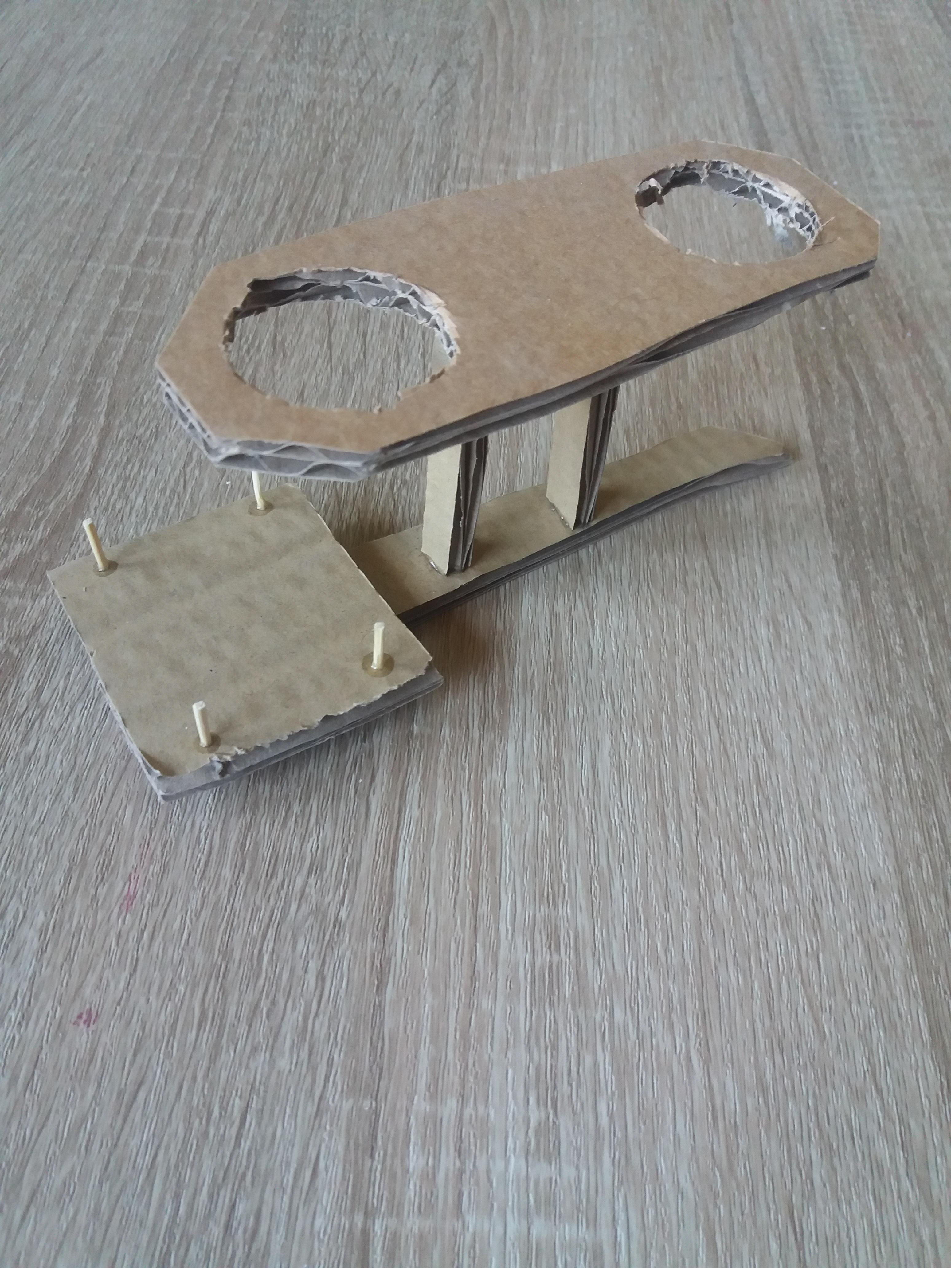 Cardboard model to visualise electronic component placement.