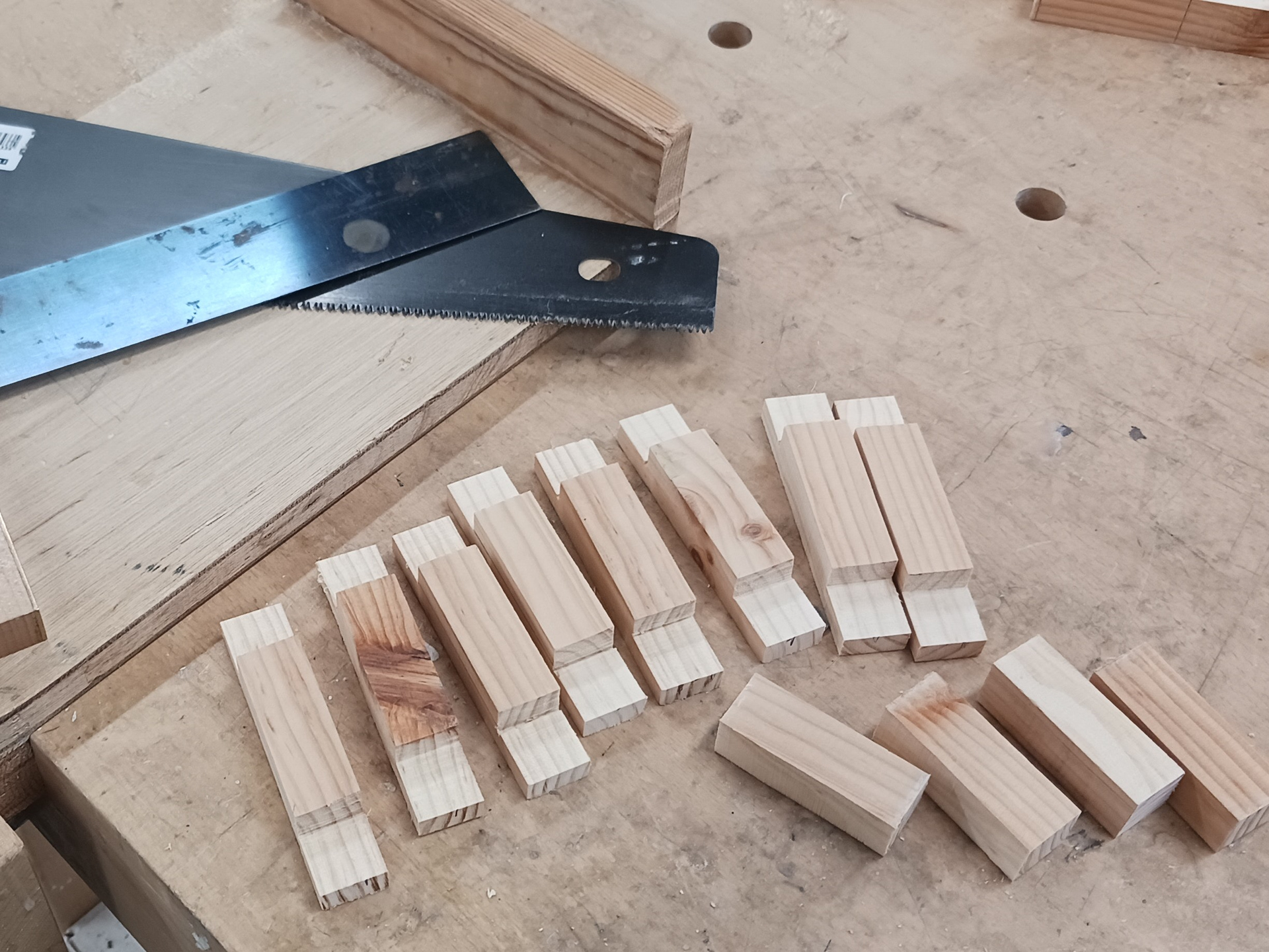 Cutting the components.