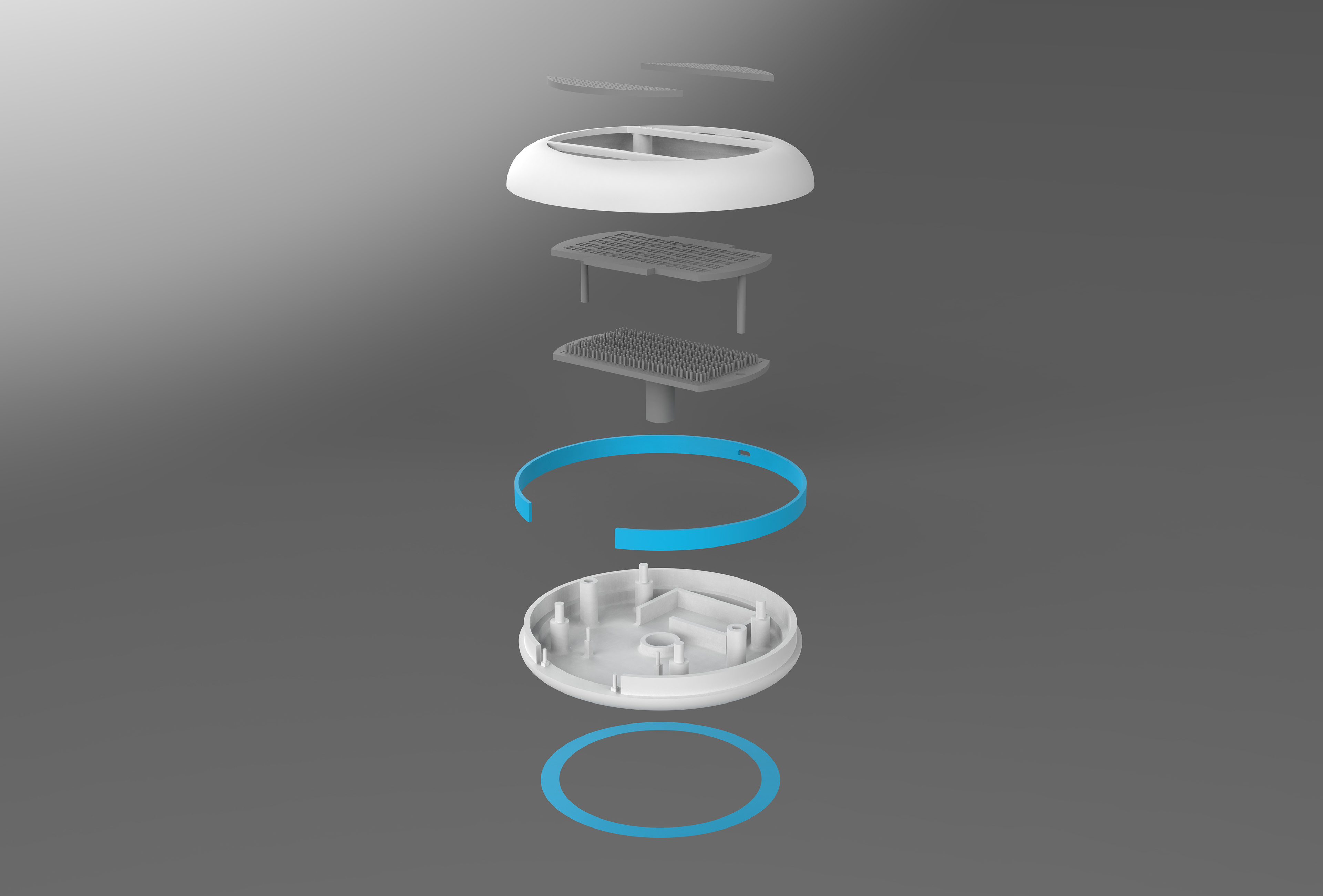 Exploded view of prototype components.