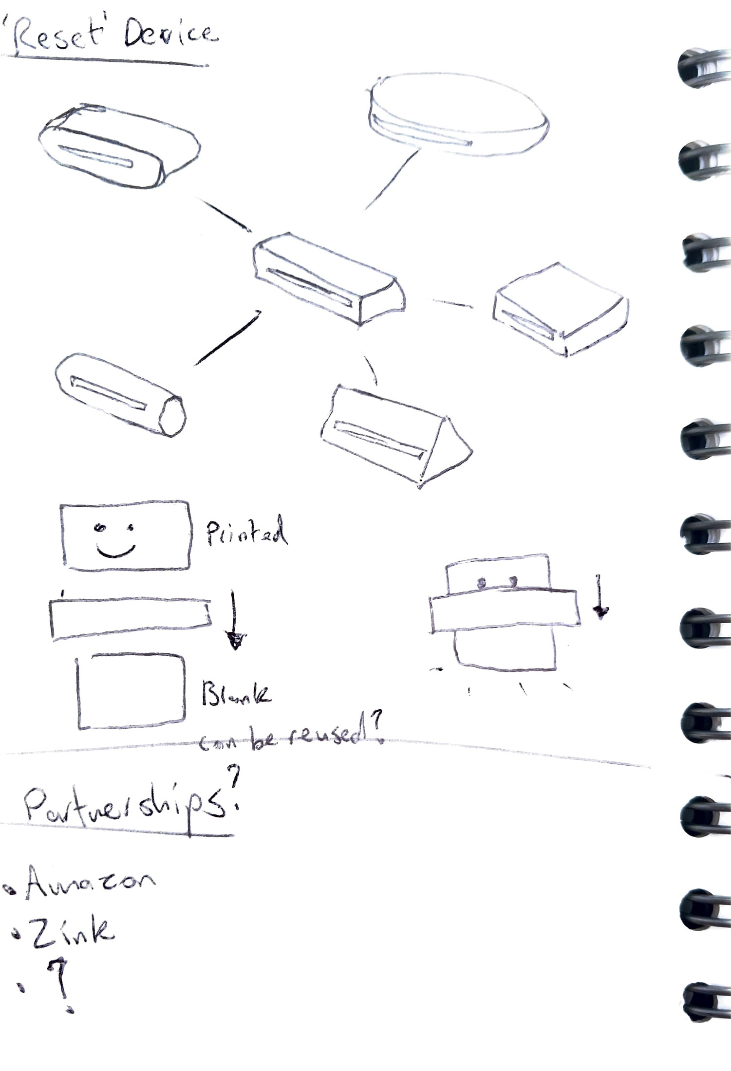 Form exploration for 'reset' device.