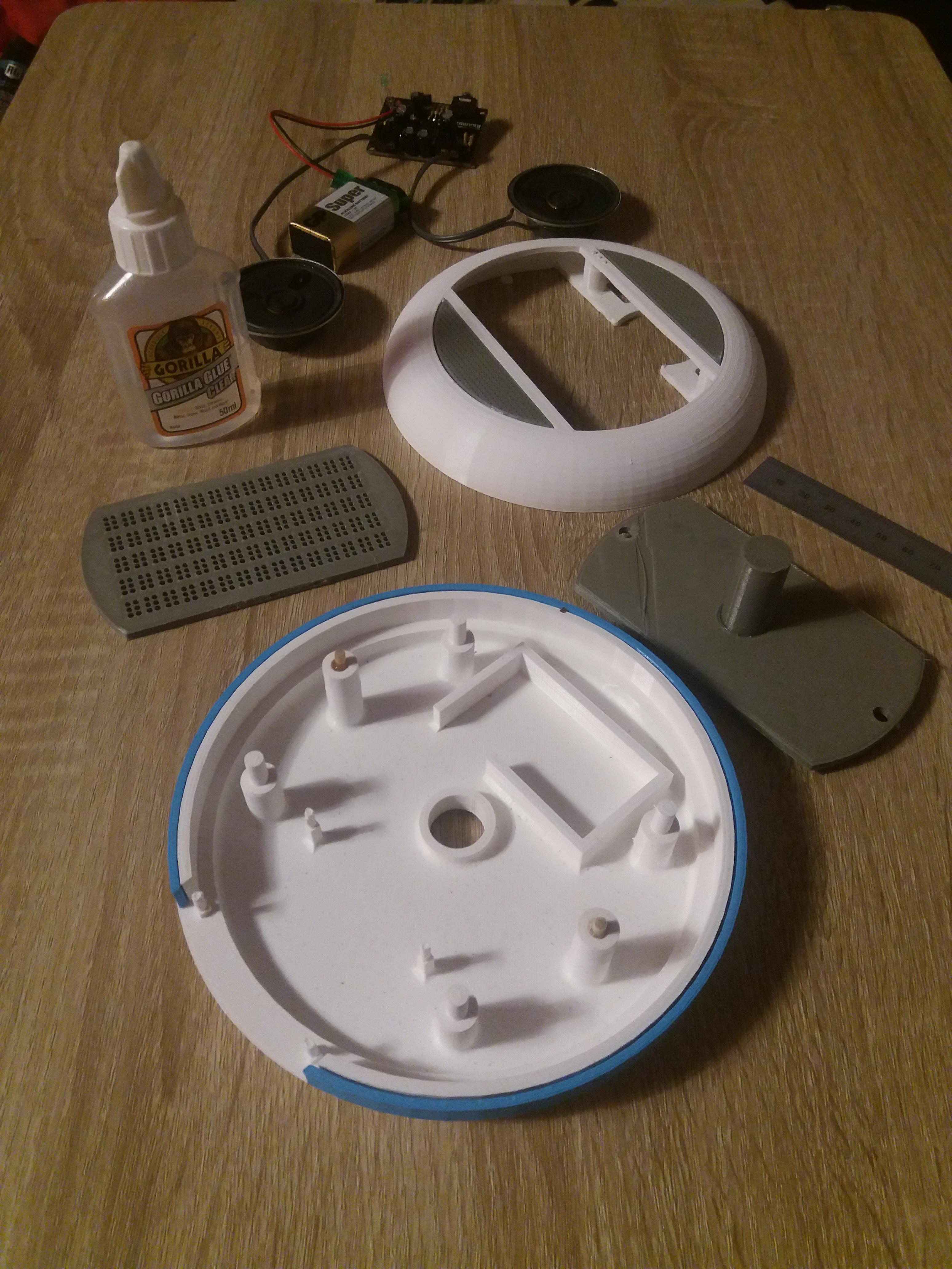 Components before assembly.