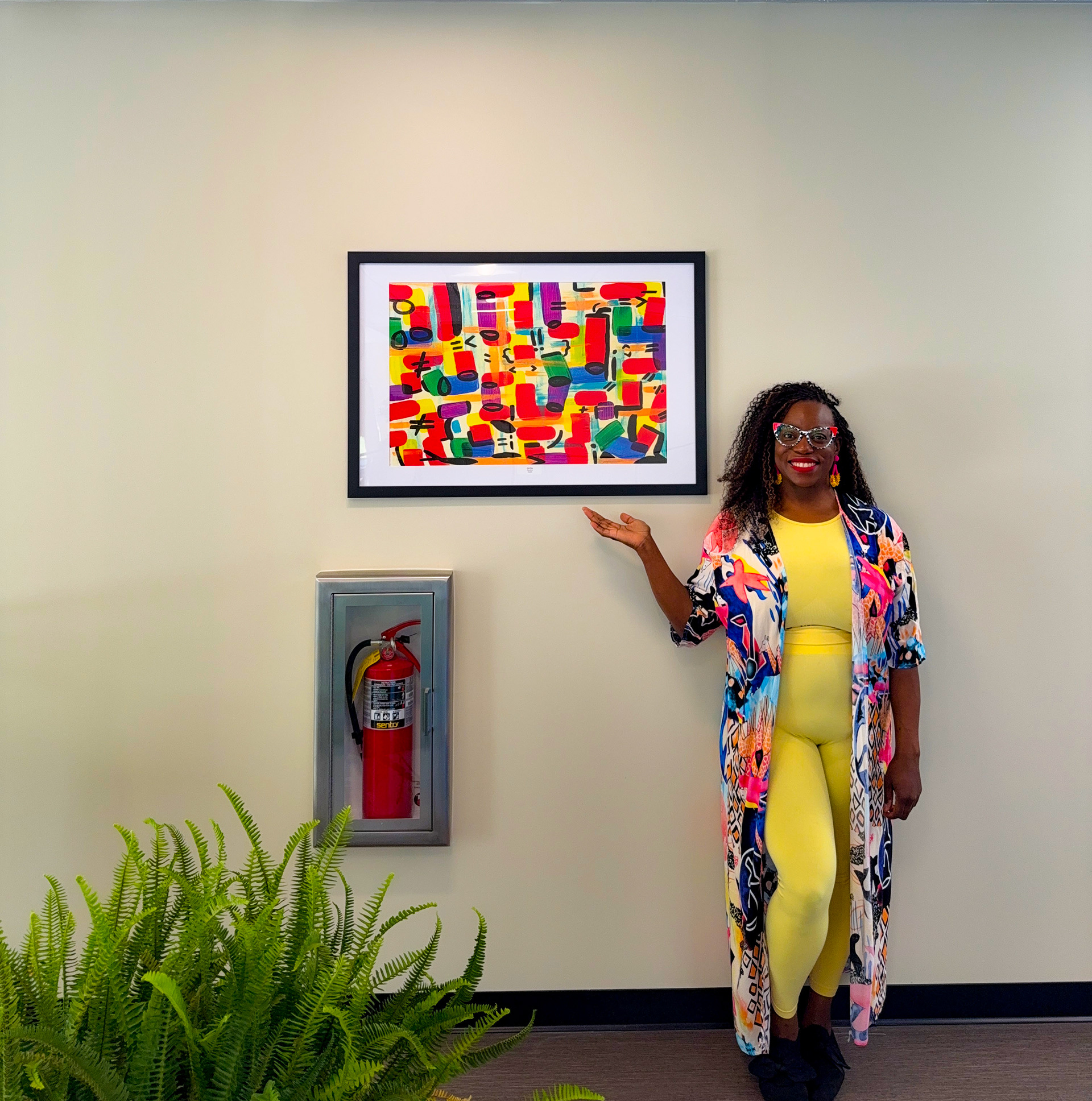 Anji Ray in front of reproduction #Equation