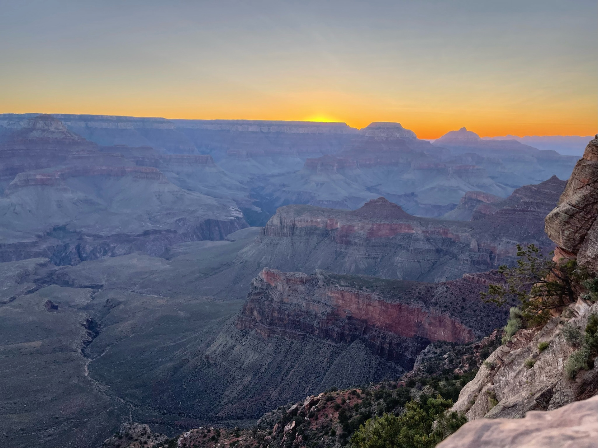 Sunrise before our decent into the Grand Canyon