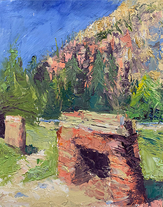"Mayhew Lodge" 11x114 oil on panel contact bill for priceel