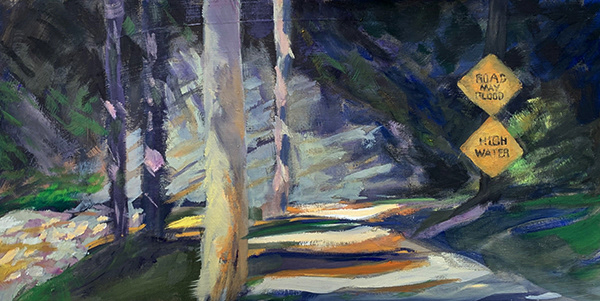 "high water warning" 12'x 24" oil on canvas contact bill for price