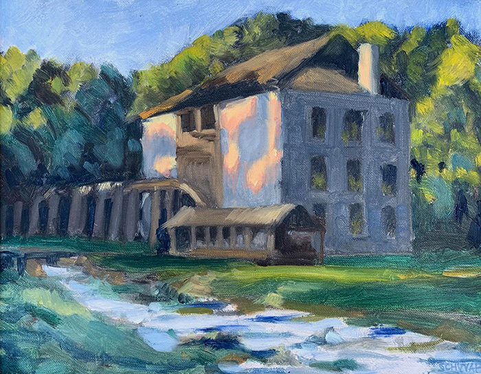 "spring mill morning" 11"x 14" oil on canvas sold