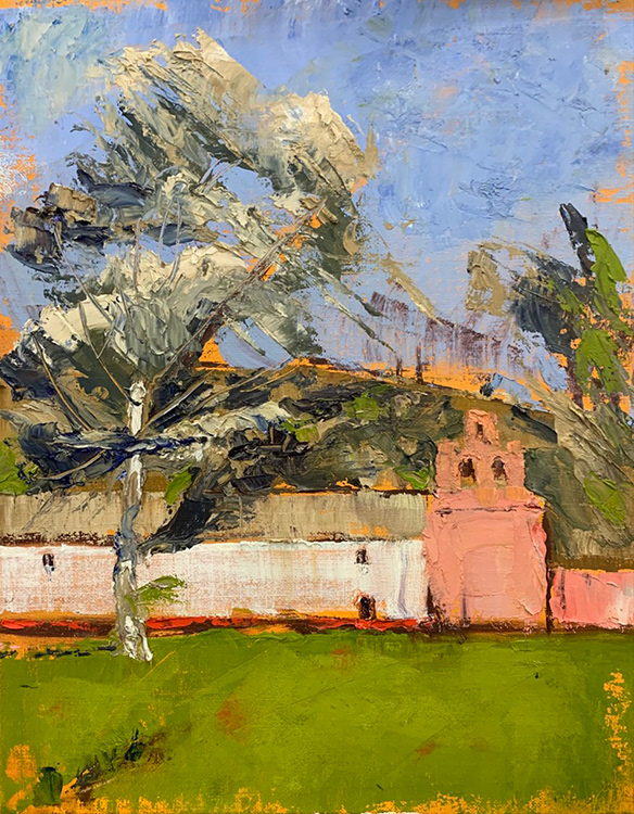 "the mission in spring" 12"x16" contact bill for price 