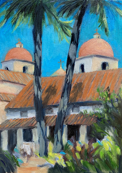 "view from the sacred garden" 11" x 14" oil on board contact bill for price