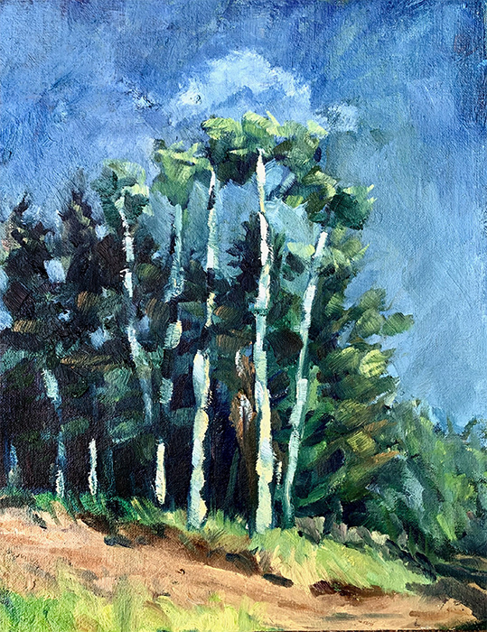 "clearing on the mountain" 11"x14" oil on board contac t bill for price