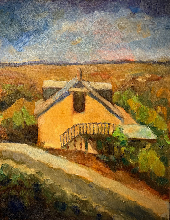 "house with verde view jerome" 11"x 14" oil on board contact bill for price