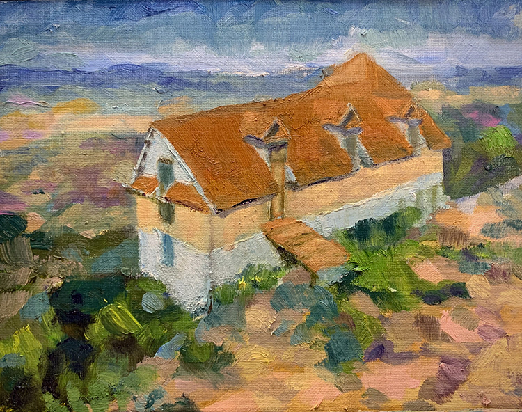 "the house from giroux street jerome" 8"x10" oil on board contact bill for price