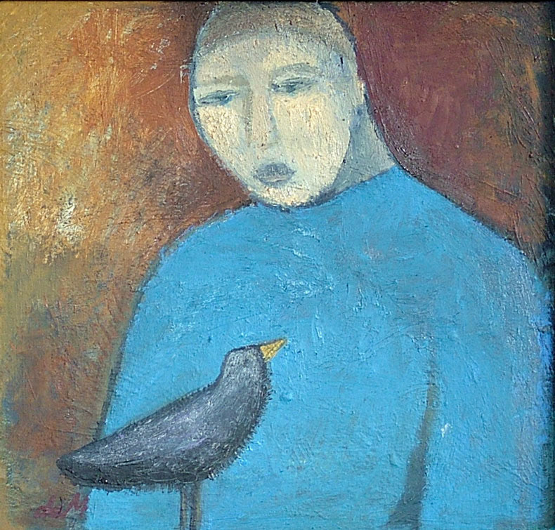 Boy with blue bird