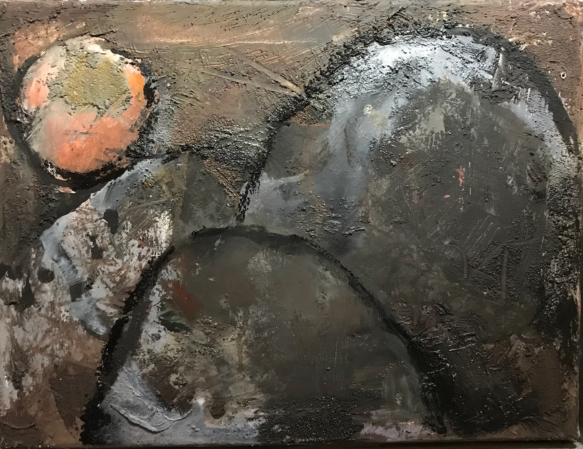 'ARISING AND ERODING' oil on canvas 40 x 50cm. SOLD