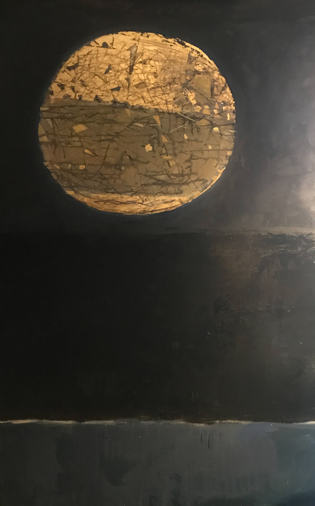 'BORN OUT OF DARKNESS' oil on canvas. 150 x 100m SOLD