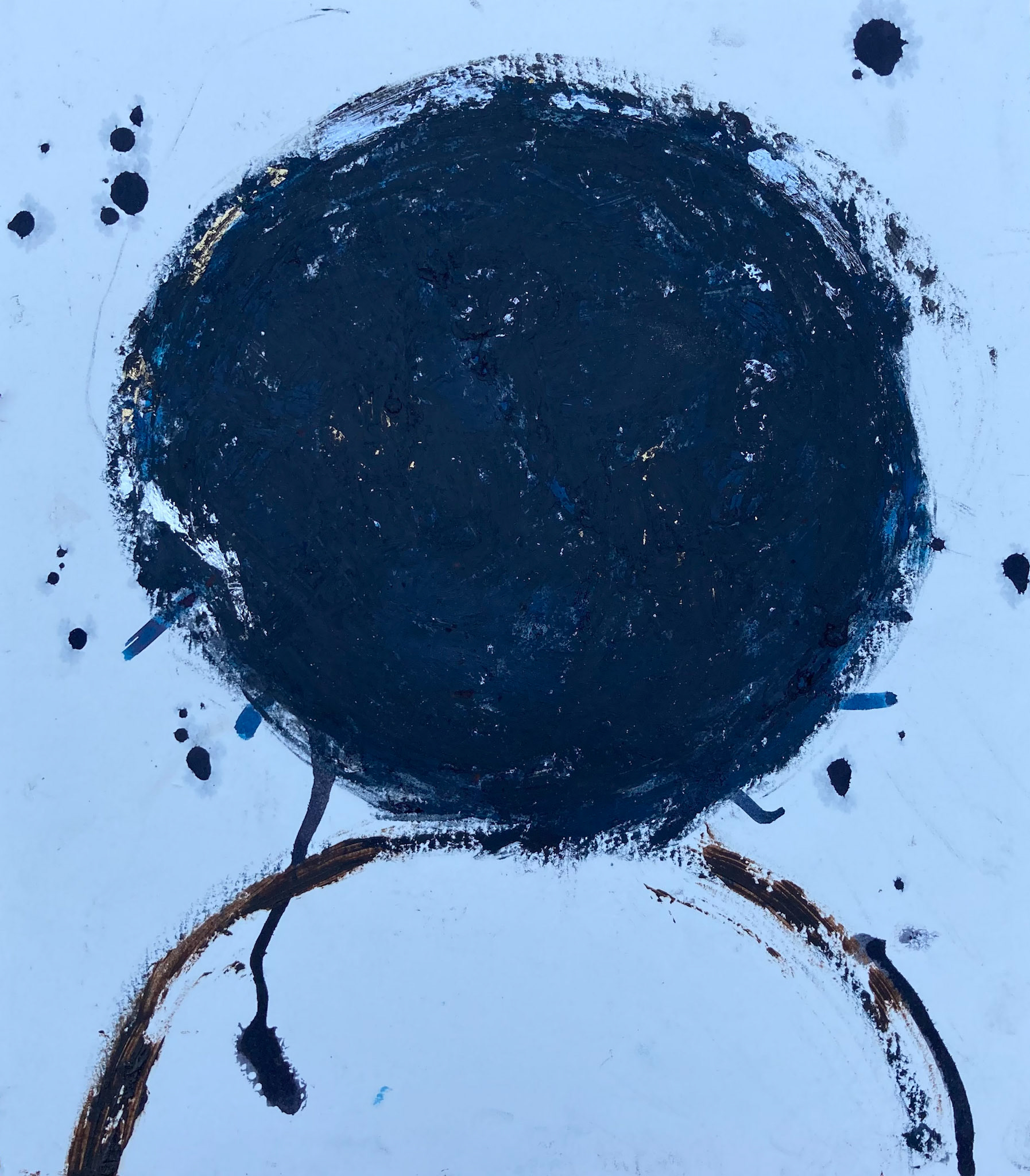 'ON THE DARK SIDE OF THE MOON'. mixed media  on paper