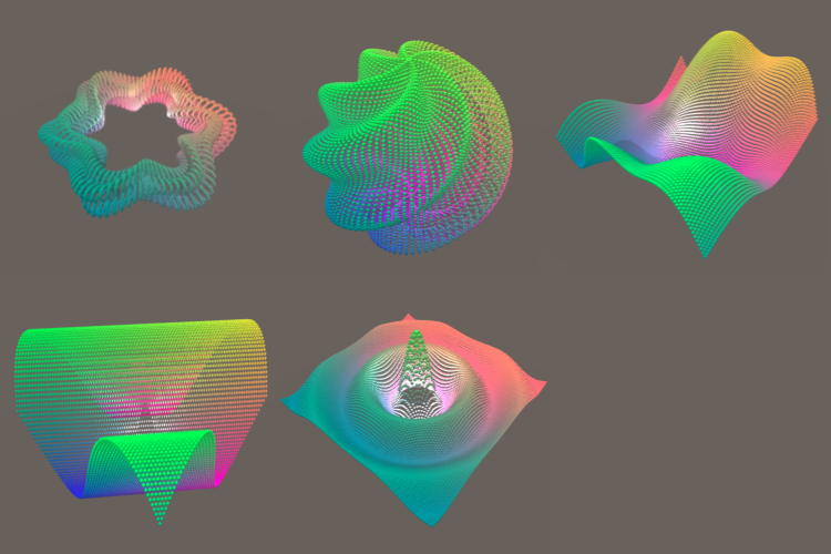 A compute shader with moving cubes. Unity HLSL