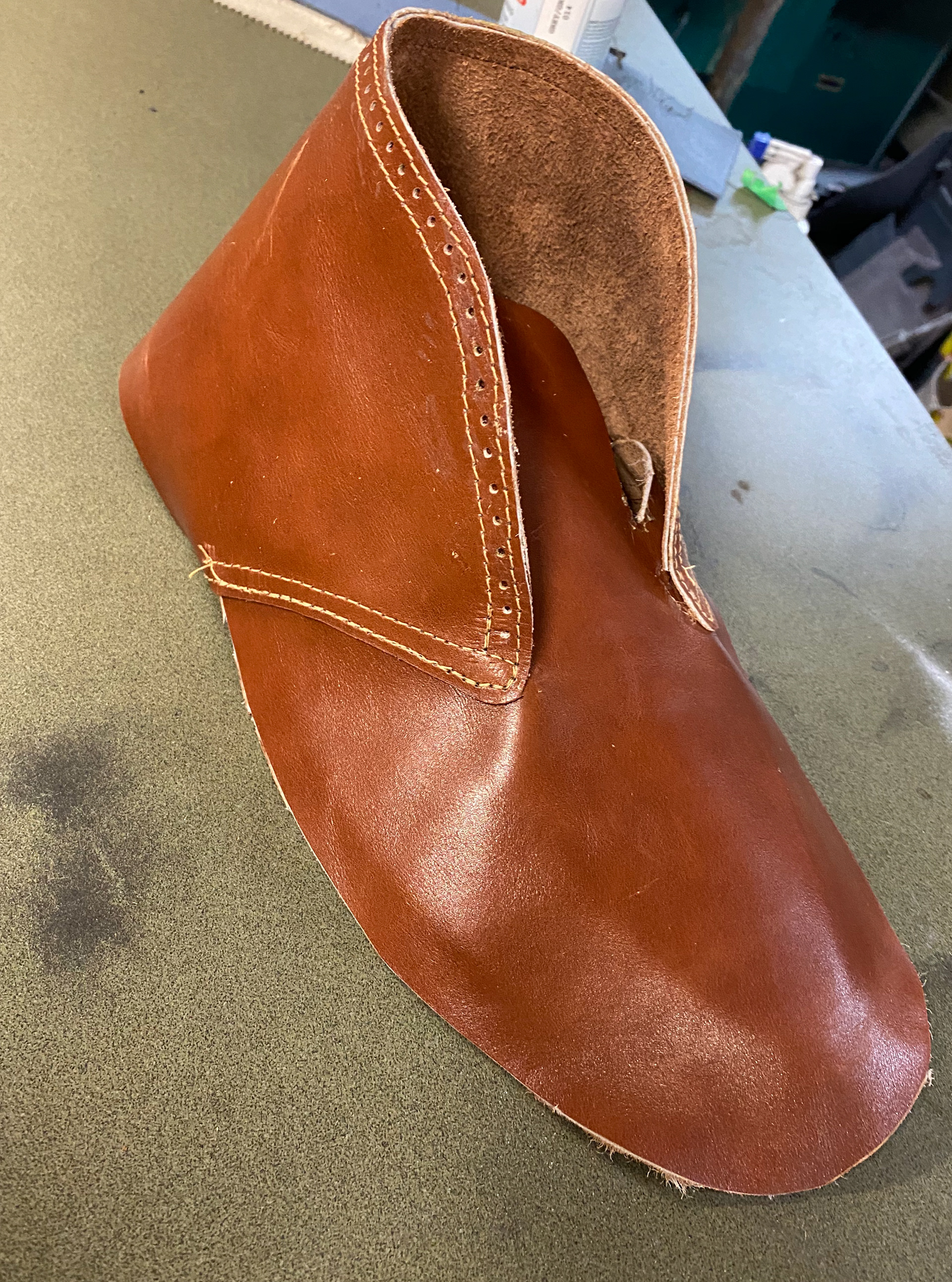 Leather Upper and Lower Stitched Together
