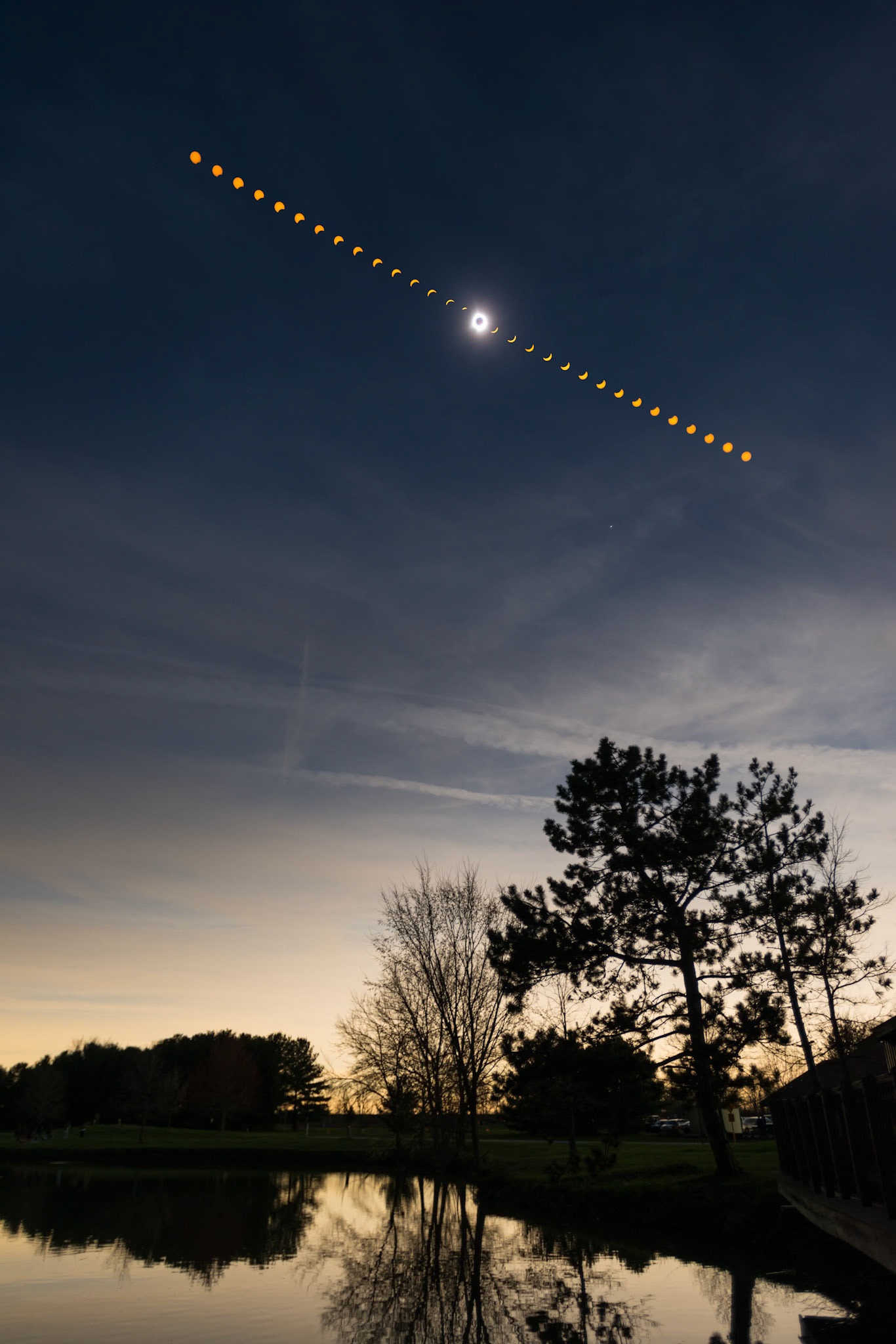 1st Contact to 4th Contact Composite, 2024 Solar Eclipse, Findlay, OH
