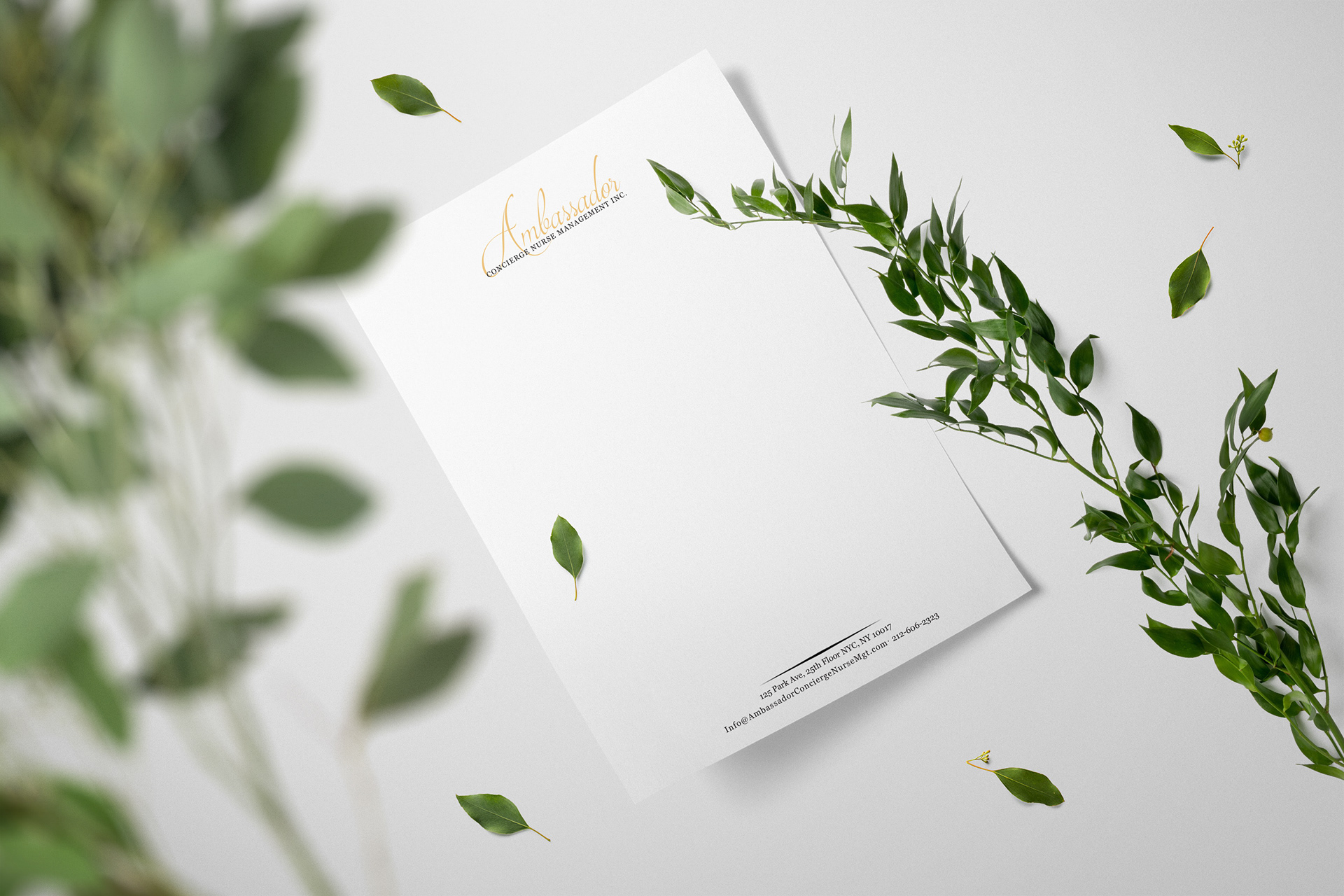 Letterhead for a Concierge Nursing Company