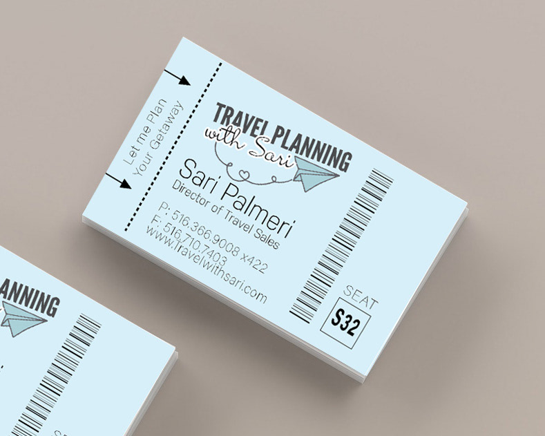 Logo and Business card design for a travel agency