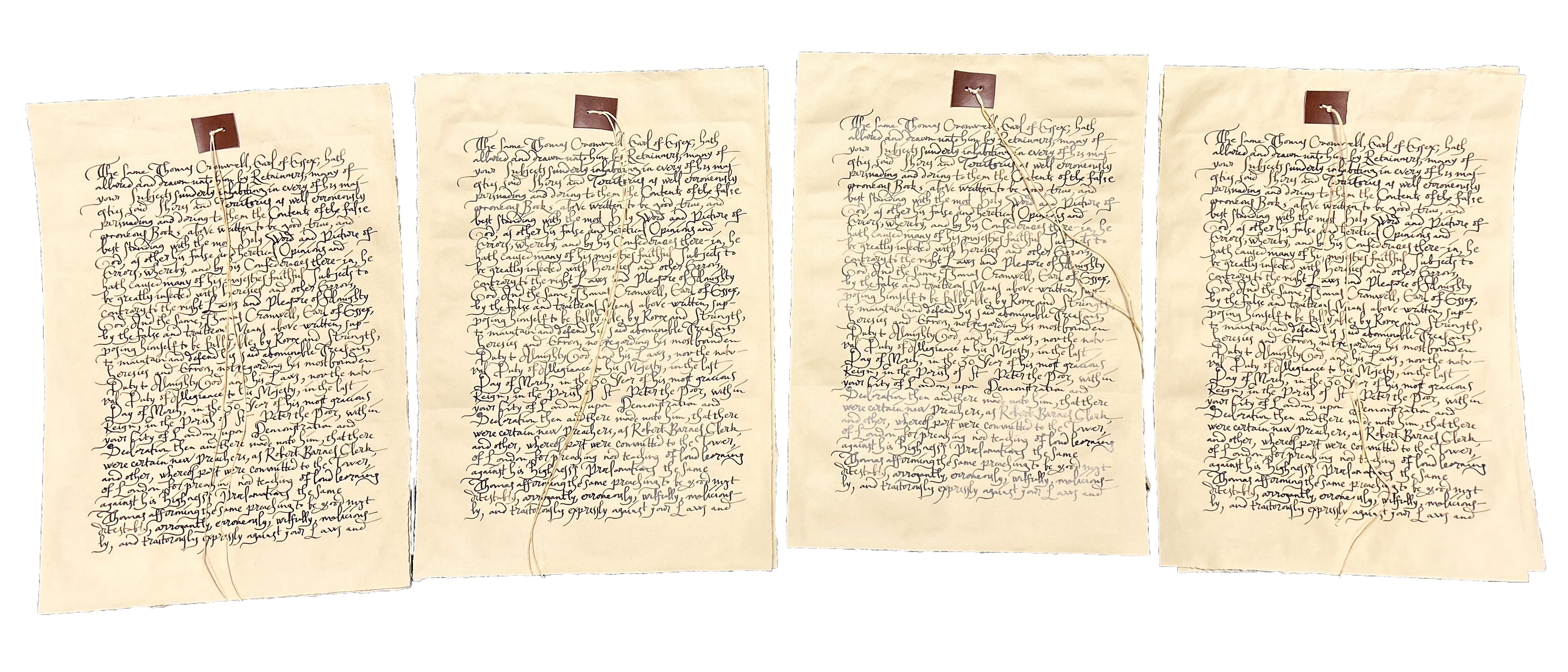 Repeats of the Confession, condemning Cromwell to death 