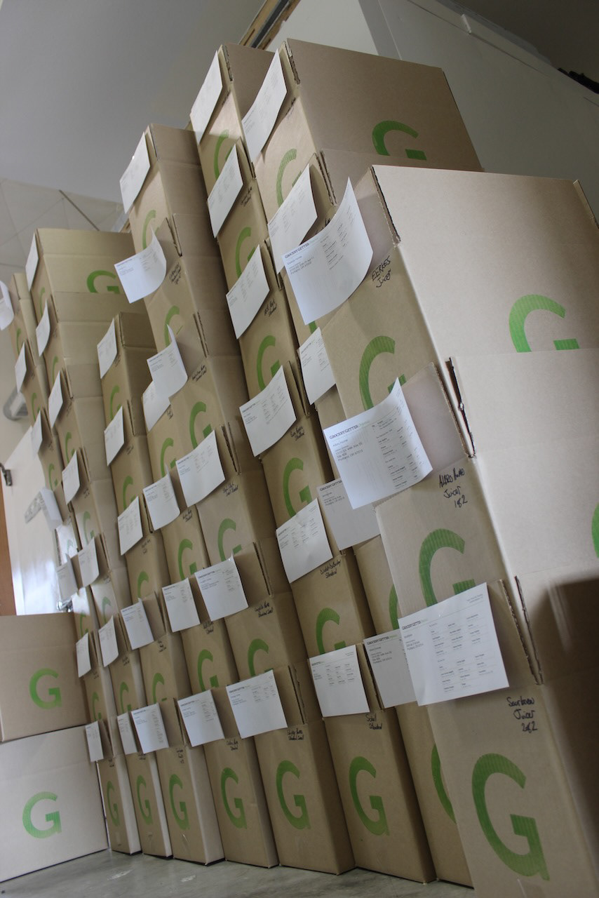 Stacjed boxes for packing