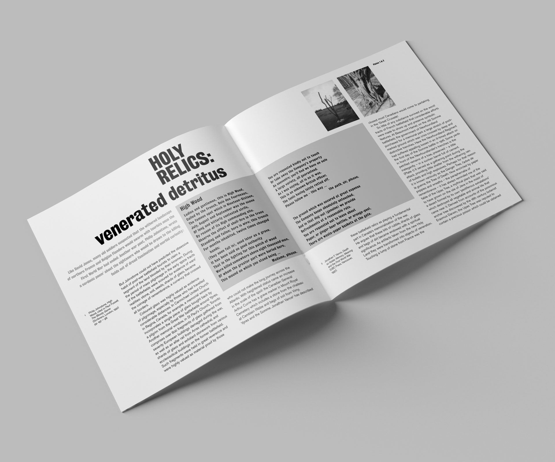 Opening spread with poem centrepiece