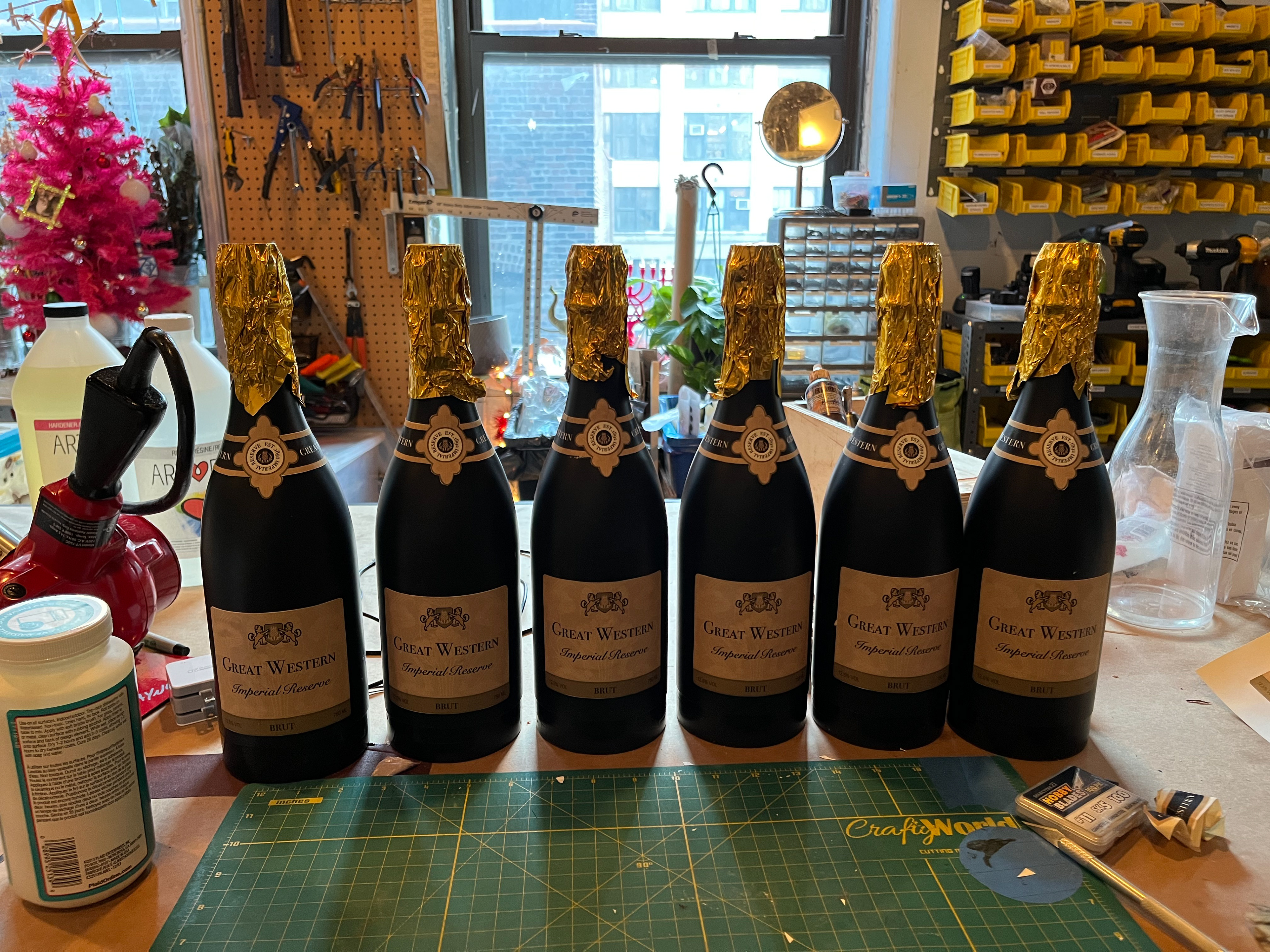 Revamped confetti bottles with original logos 