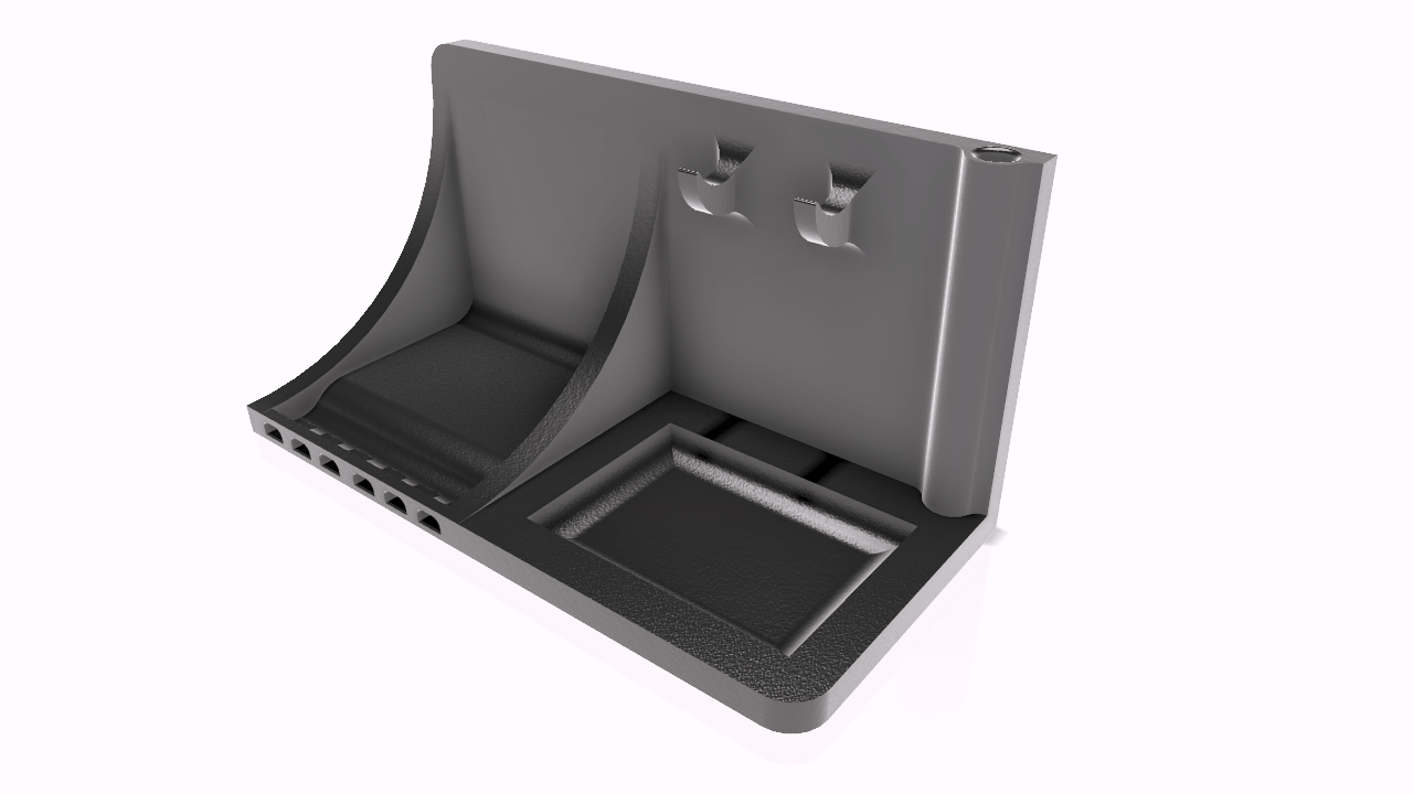 Key and change storage tray