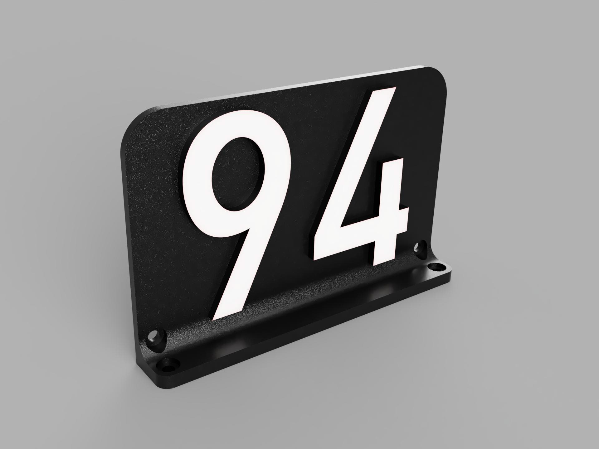 Mailbox Number Placard