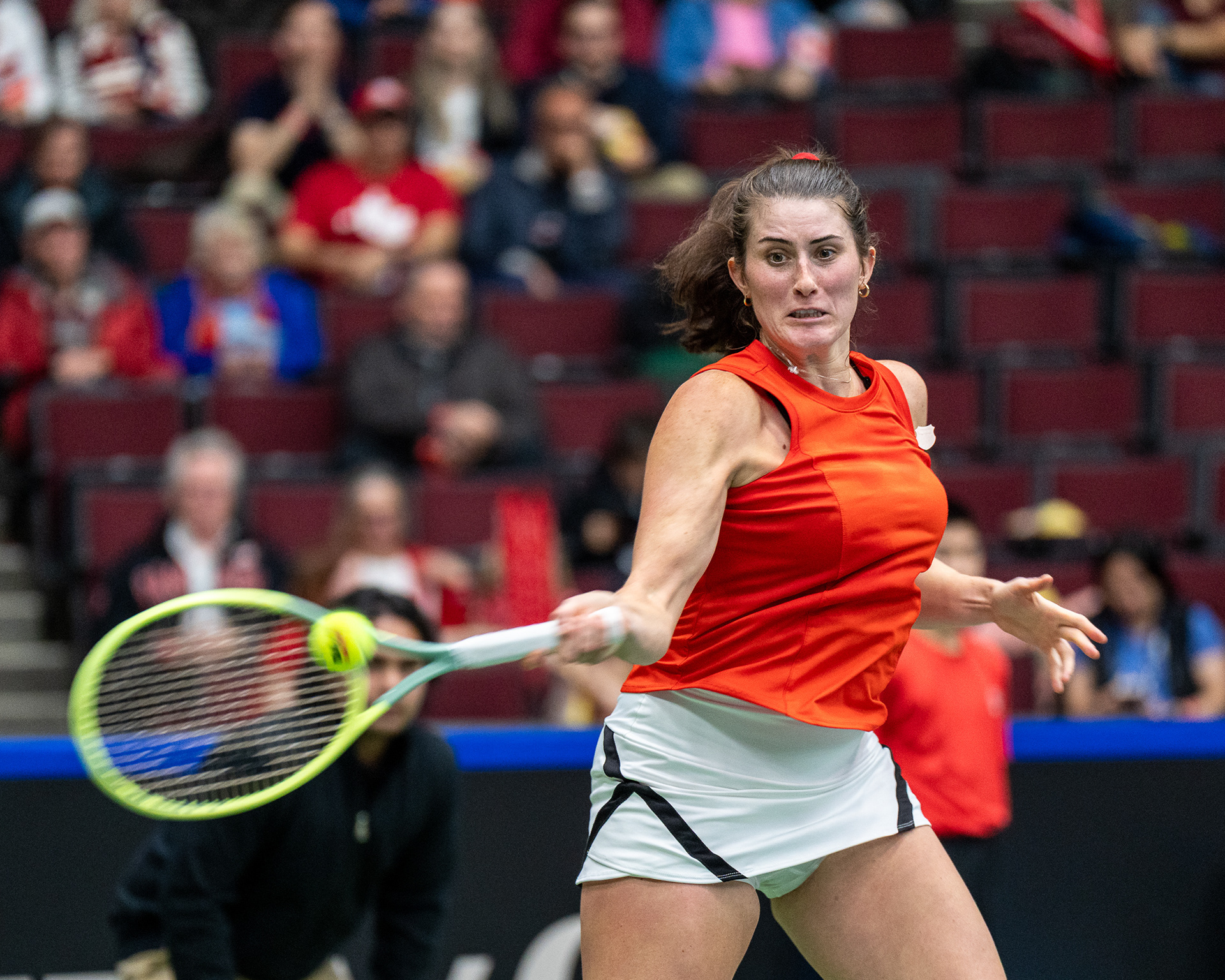 High-speed indoor tennis action photography on a Sony A1.