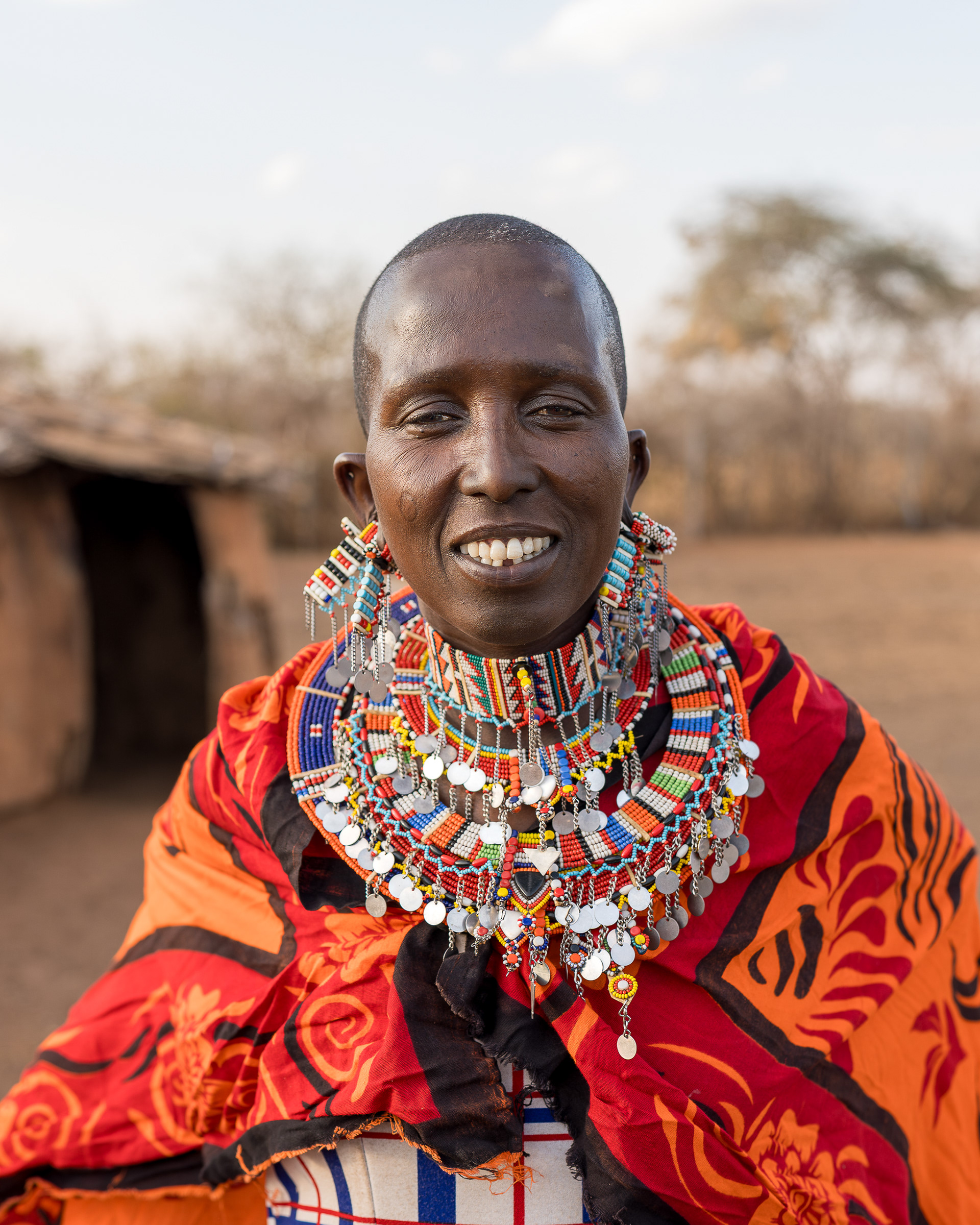 Maasai woman portrait captured on Sony A1 using Adobe Standard profile.