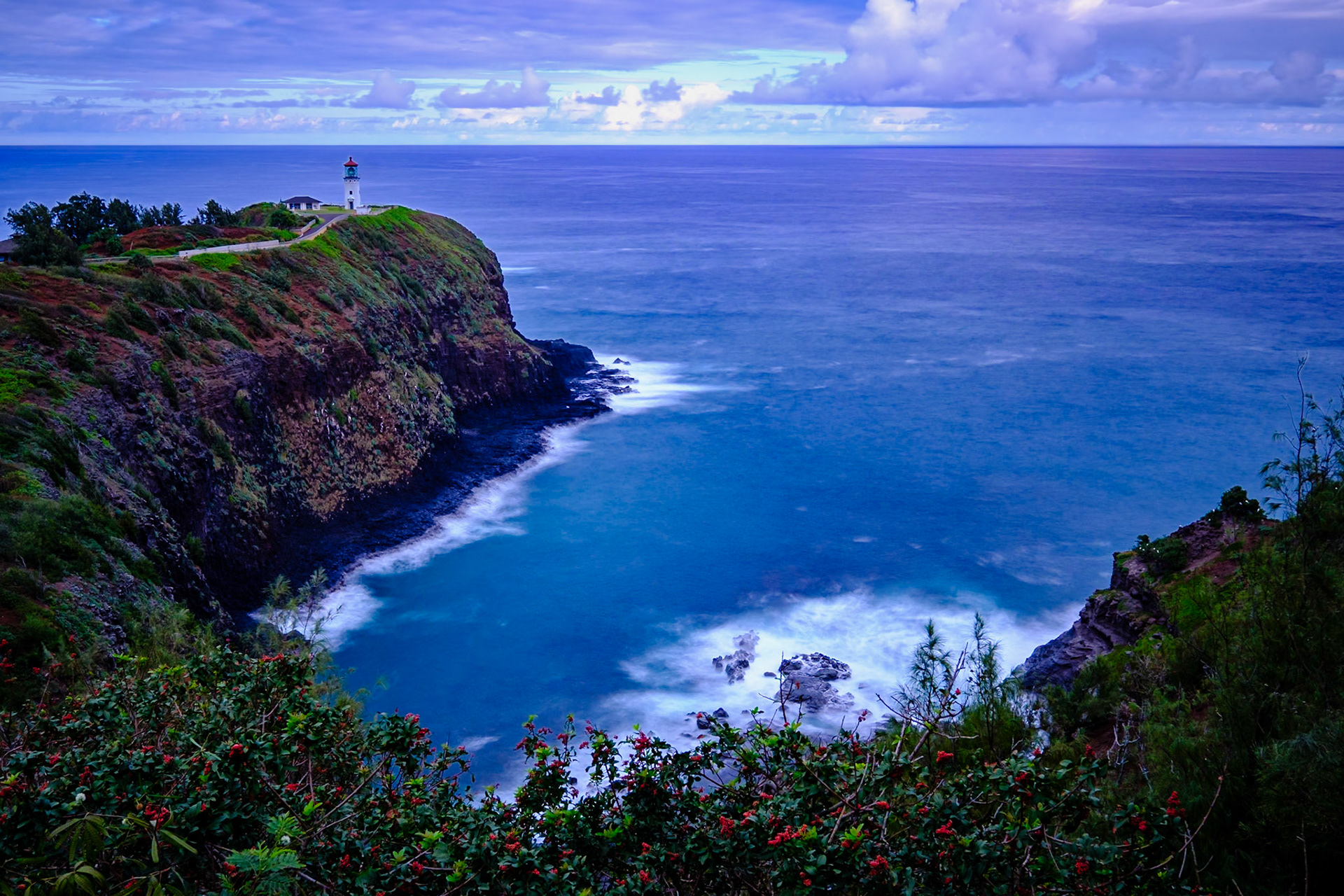 Historic Kilauea lighthouse on north shore of Kauai, Hawaii.