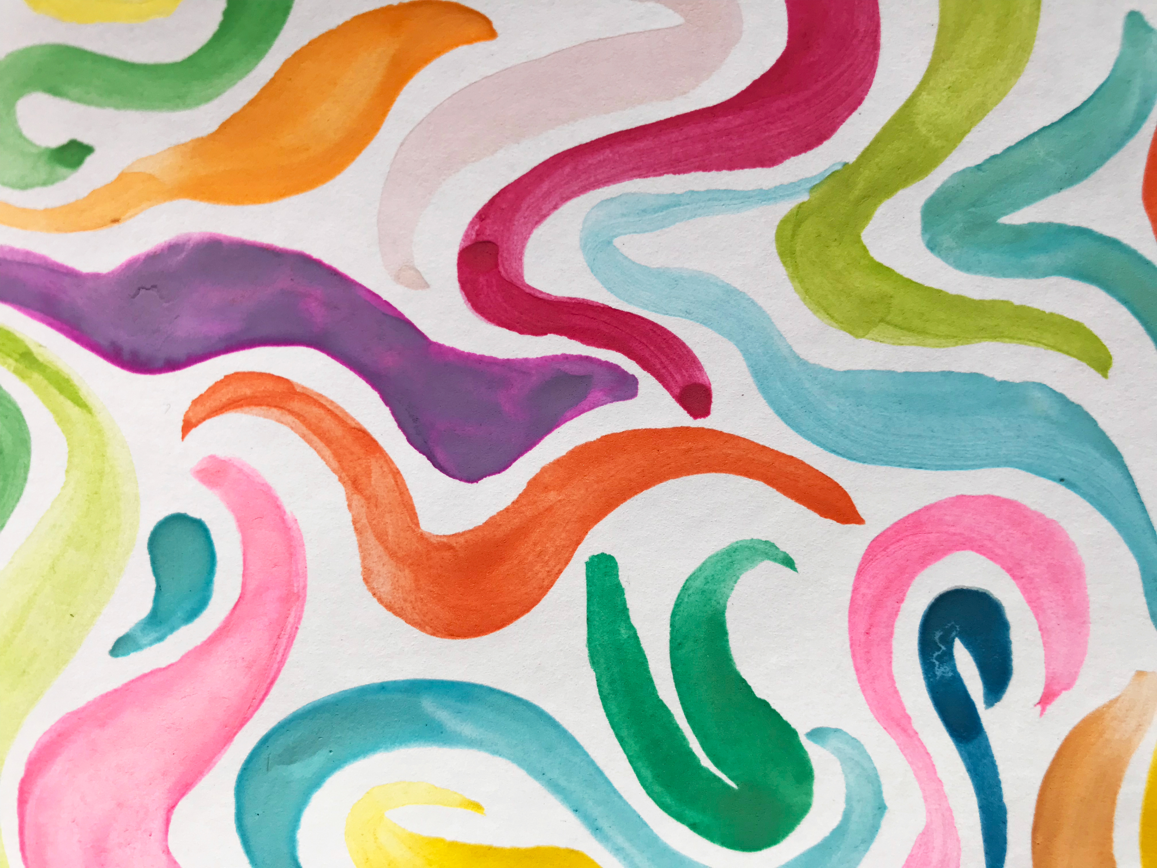 Hand painted watercolour swirls