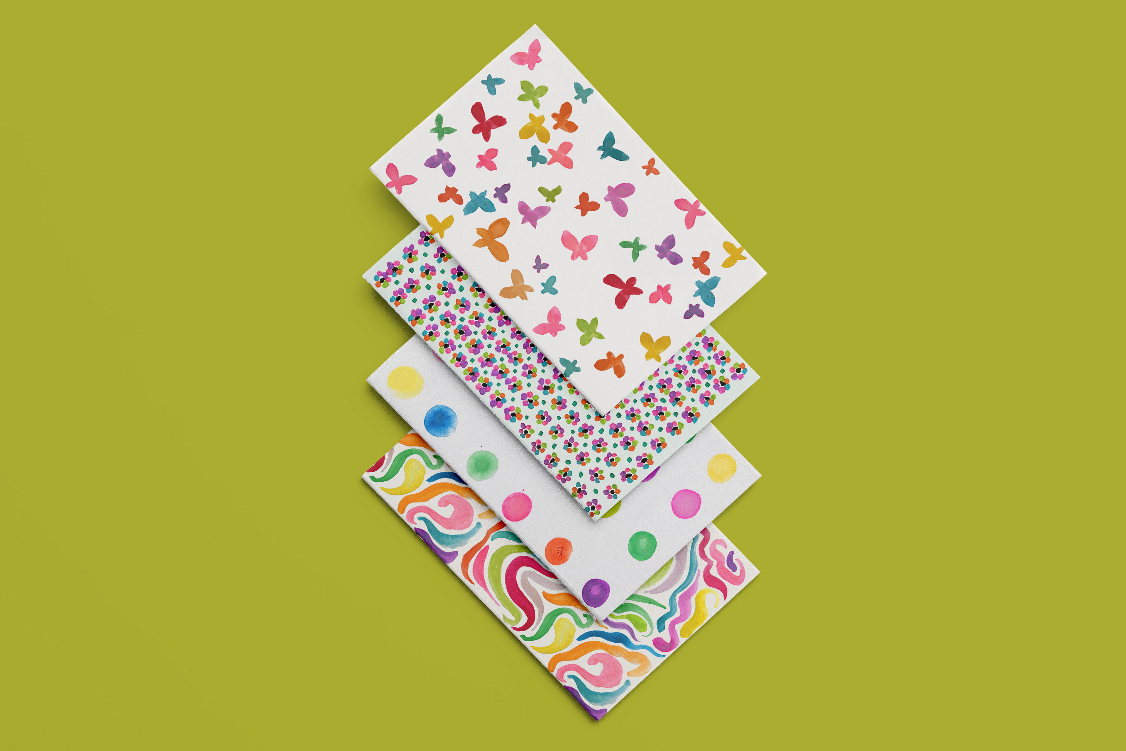 Hand painted watercolour designs | Set of 4 Notebooks