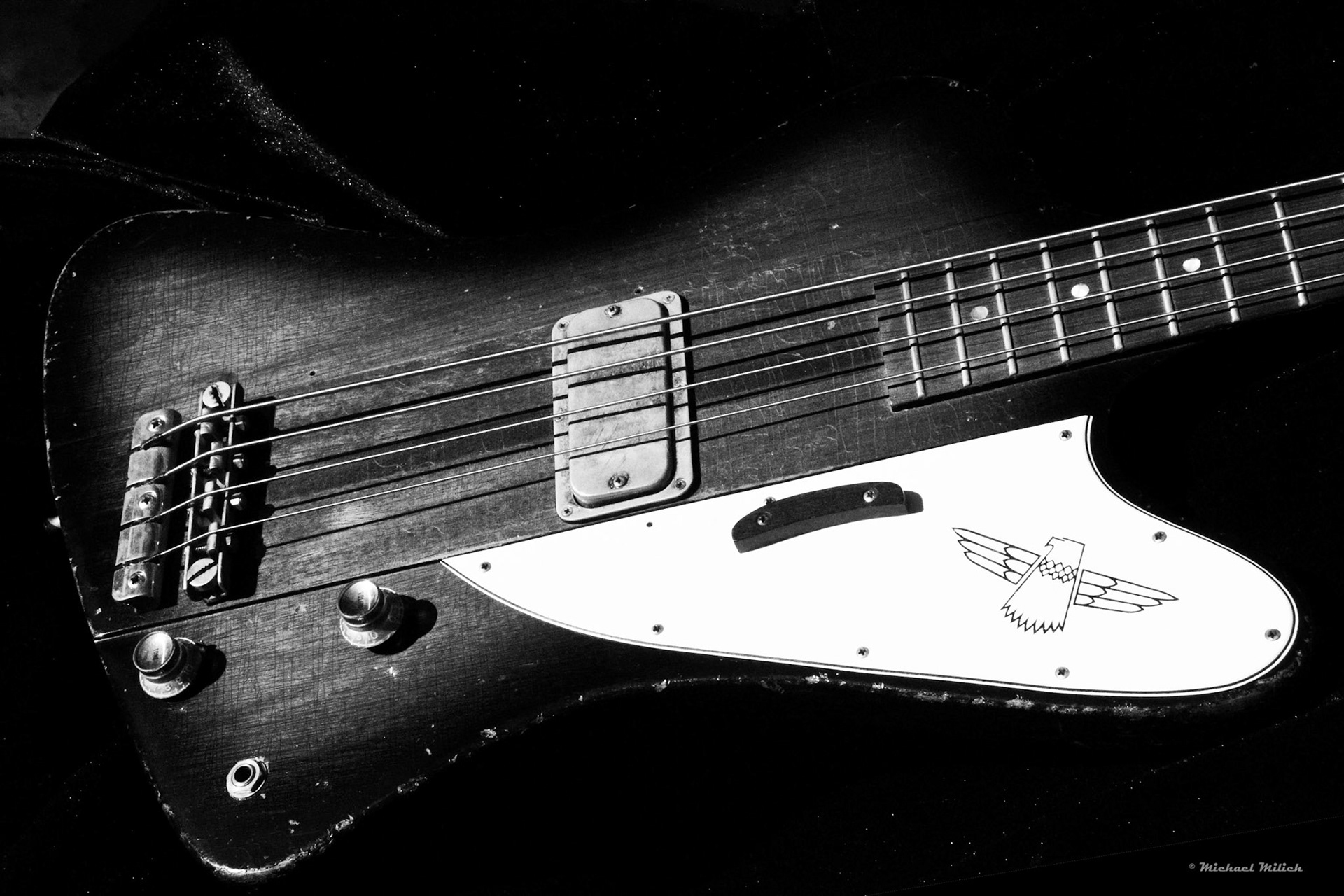 1964 Gibson Thunderbird II Bass Guitar. This bass was once owned by Stan Miller and appears on the back cover of Earth Quake's Beserkeley album "Rocking the World."