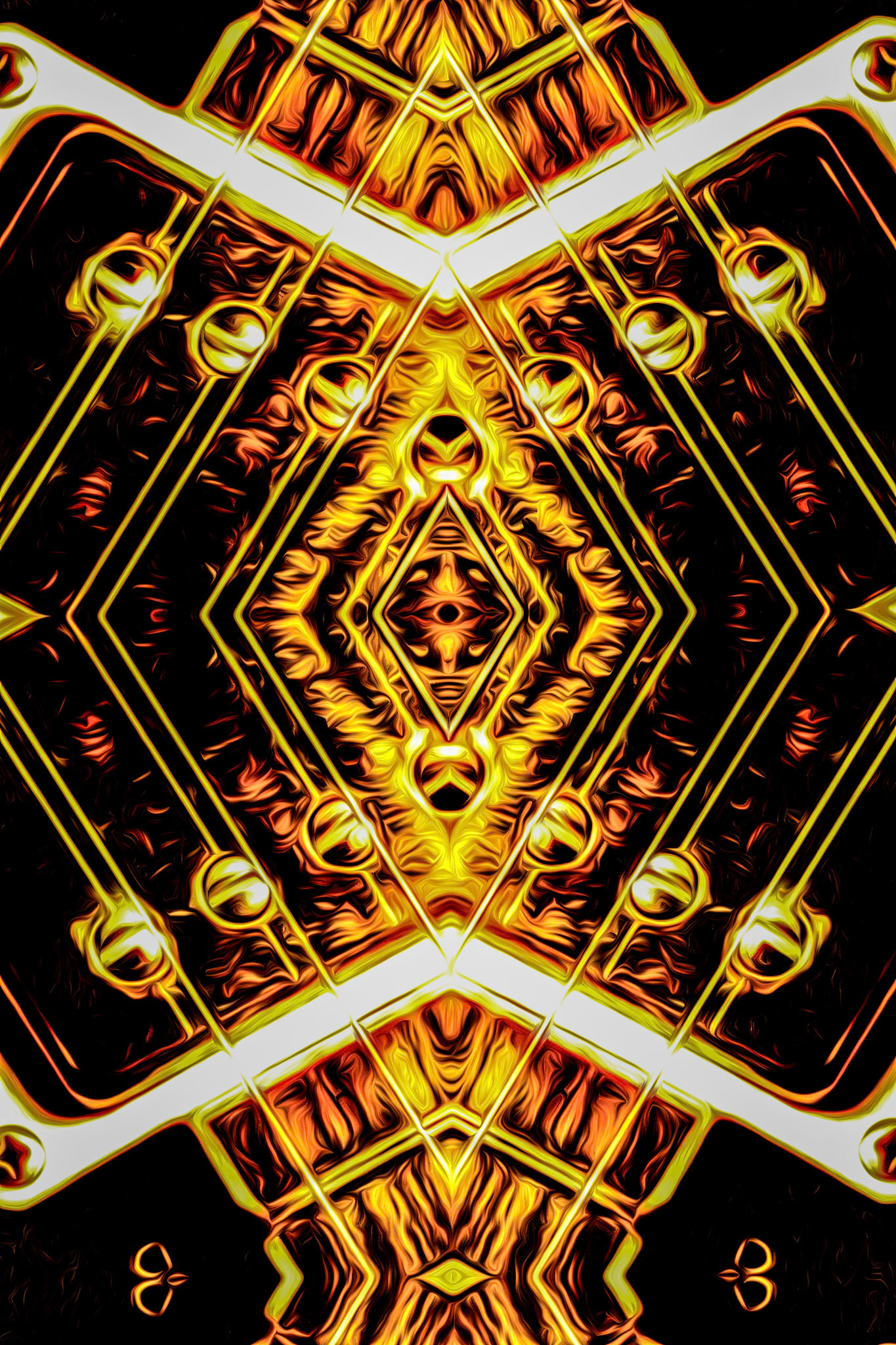 One of the iterations of my abstractions of a guitar pickup, taken from a photo of a Gibson Les Paul.