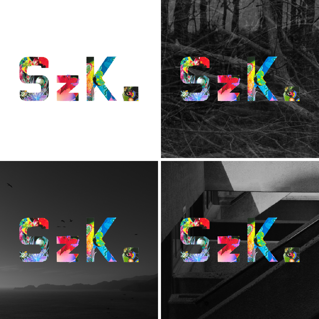 Each SzK. project gets a unique logo. I designed the lettering, and the collage inside the letters was created by Anya Sheldon.