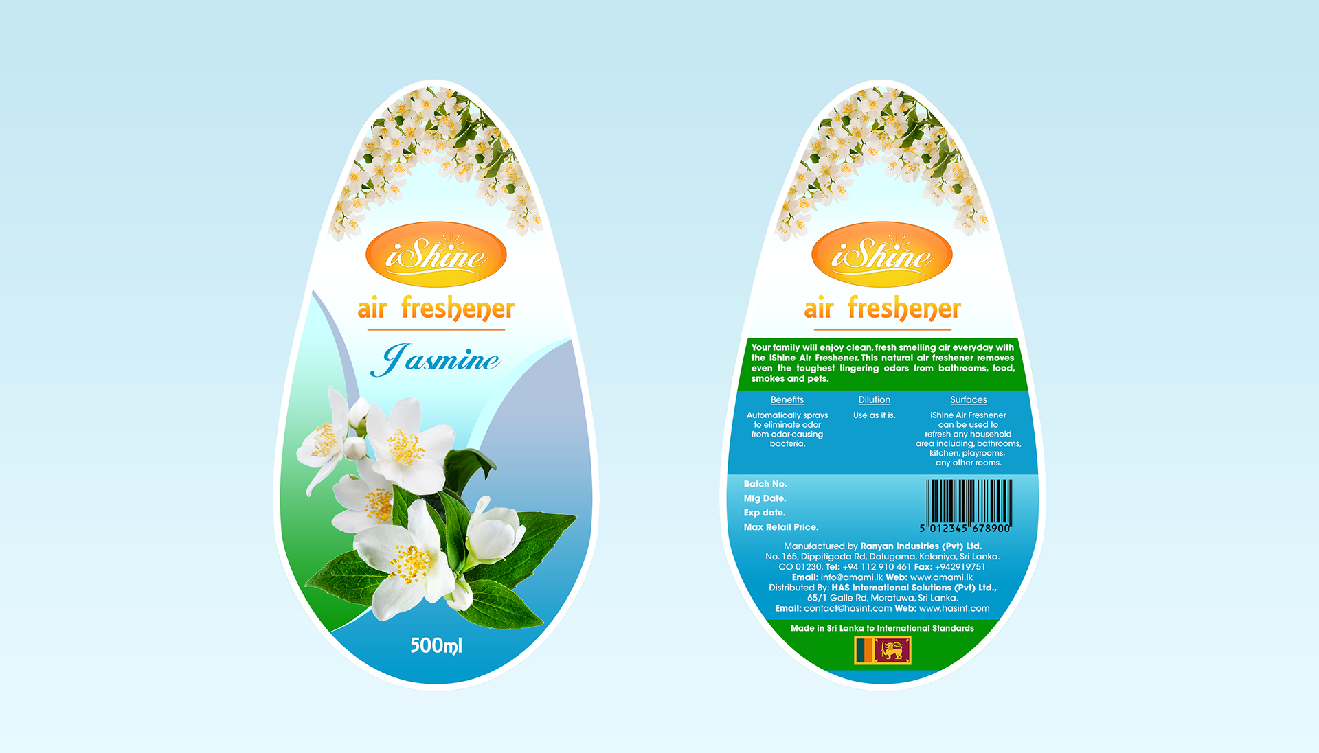 Label Design for iShine Air Freshener