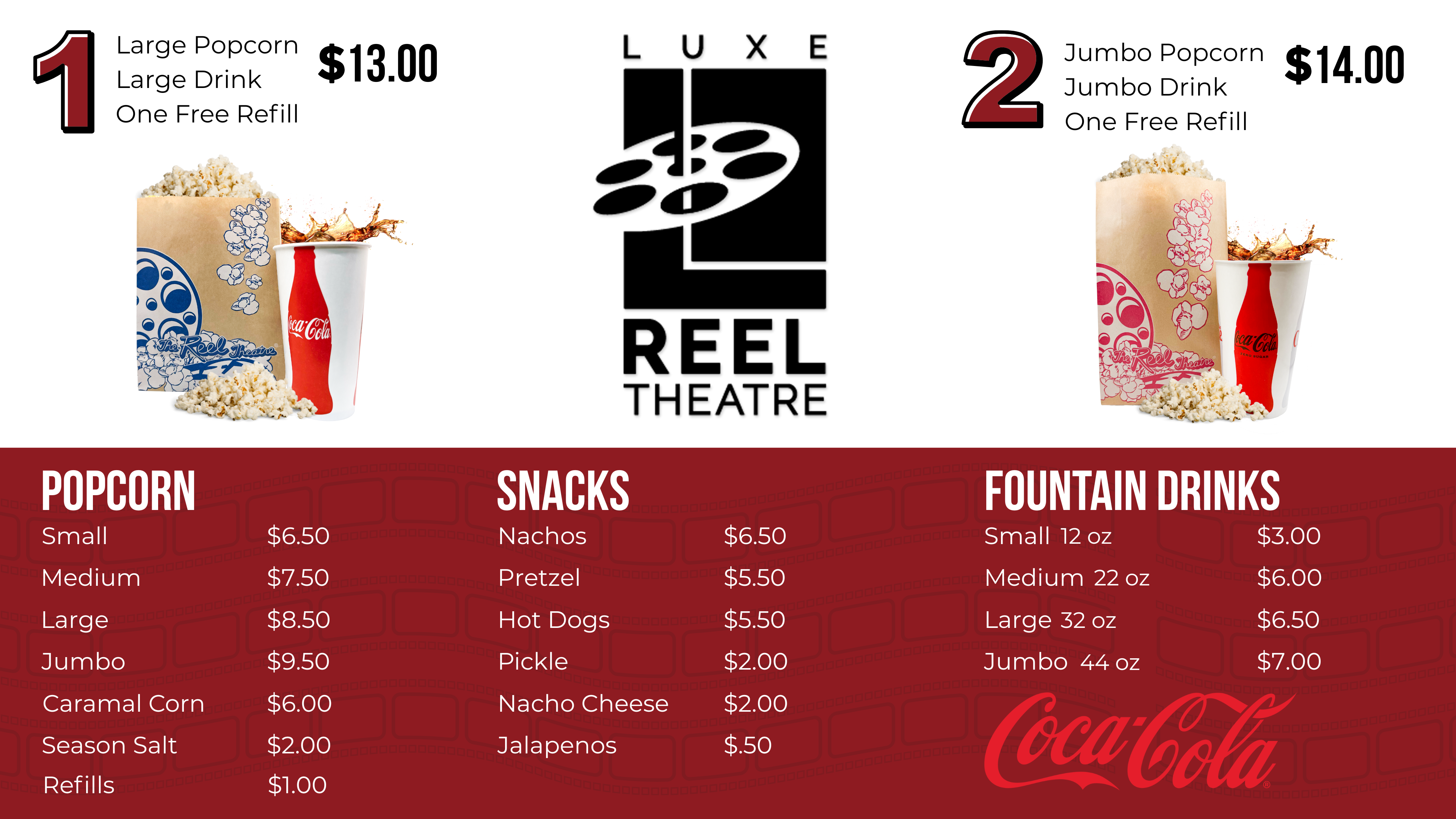 Movie Theater Concessions Menu 1