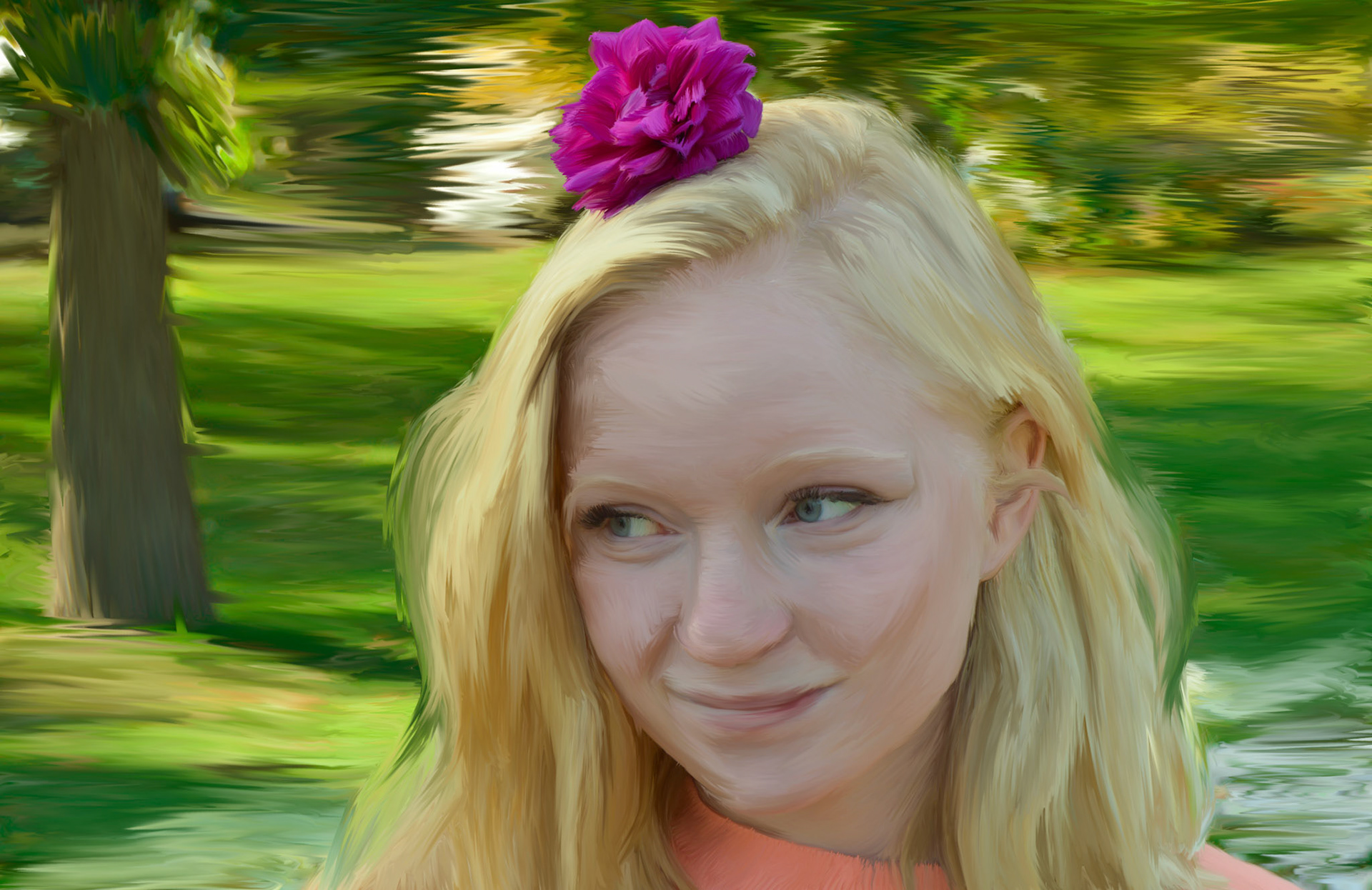 Darby dreams of being a part of her art as represented by an imagined self portrait.