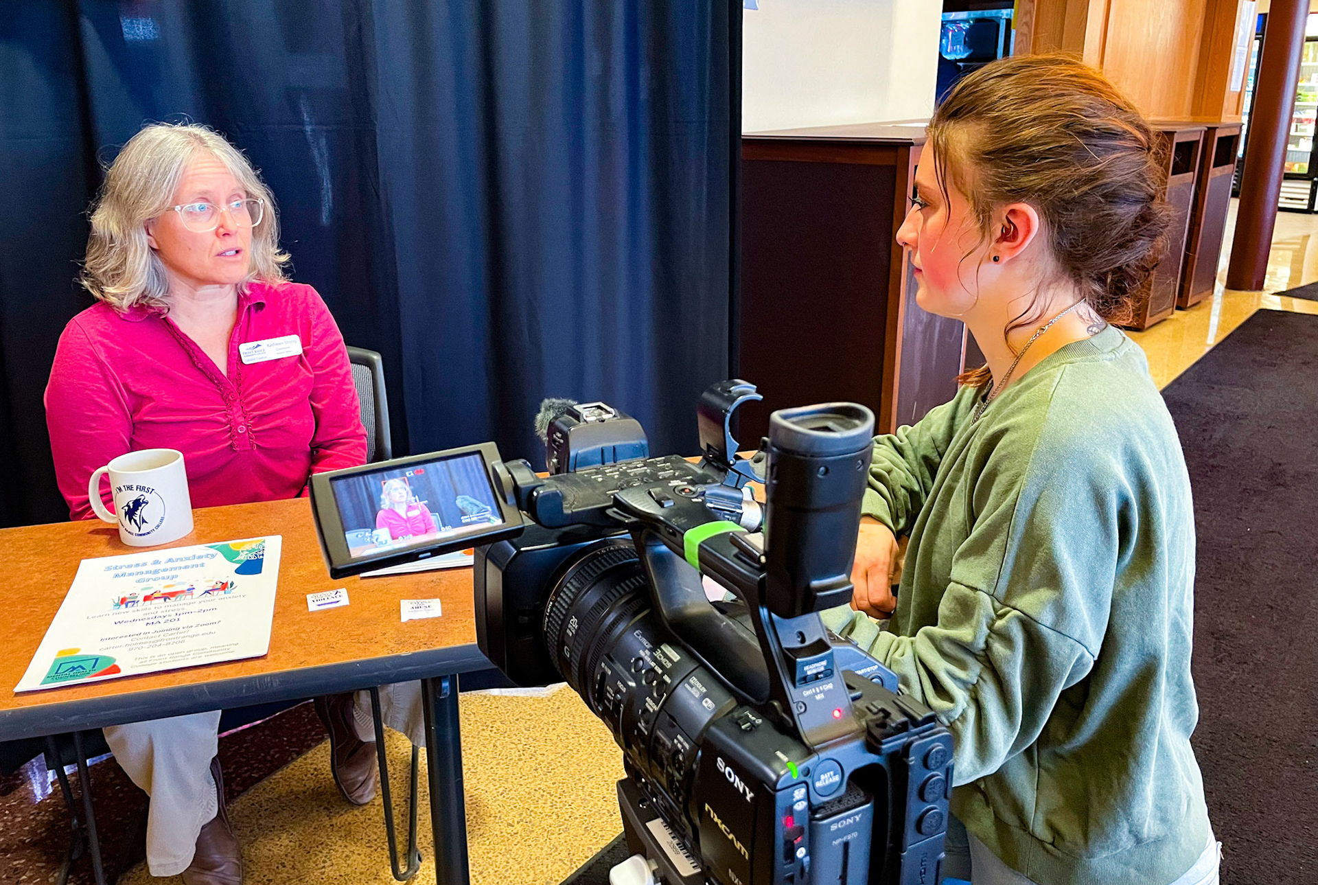 Ren Wadsworth interviews Katherine Strong about Sexual Assault Awareness month at Front Range Community College on April 18th, 2022.