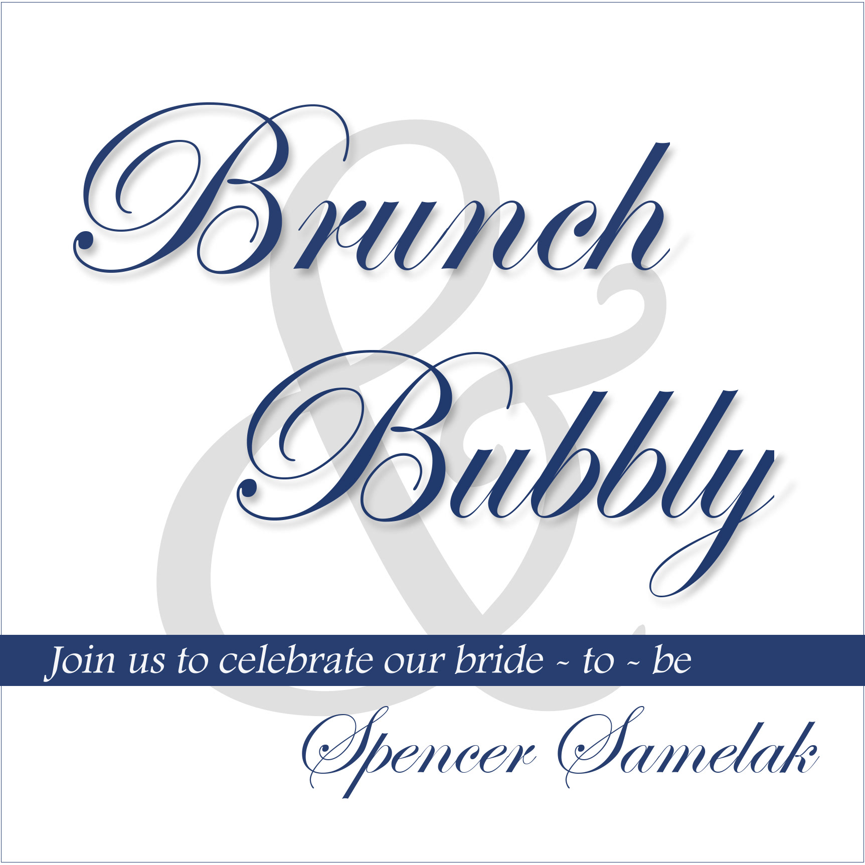 Front of bridal shower invitation