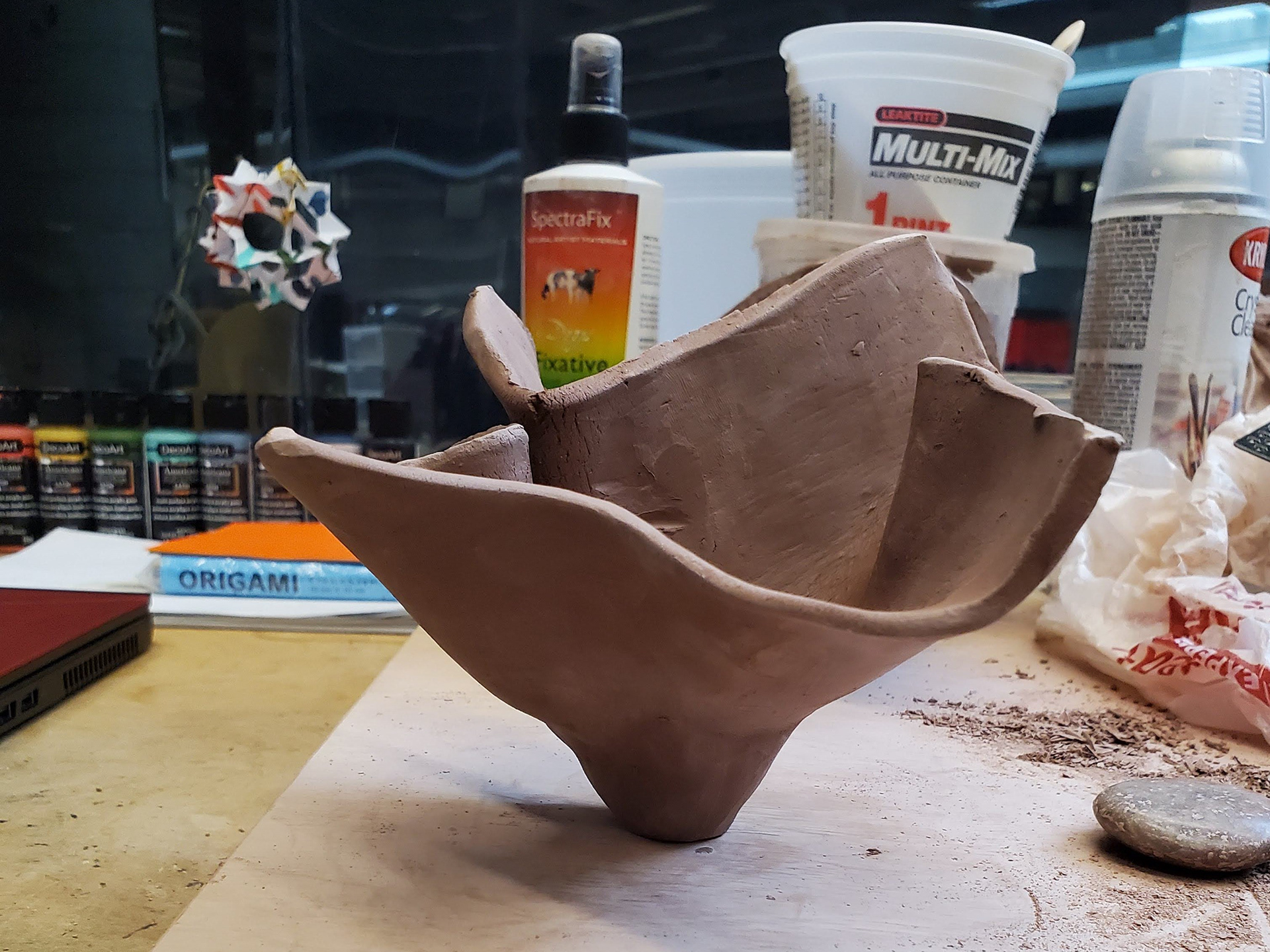 Right after removal from the found object (seen in the background): the spray bottle.