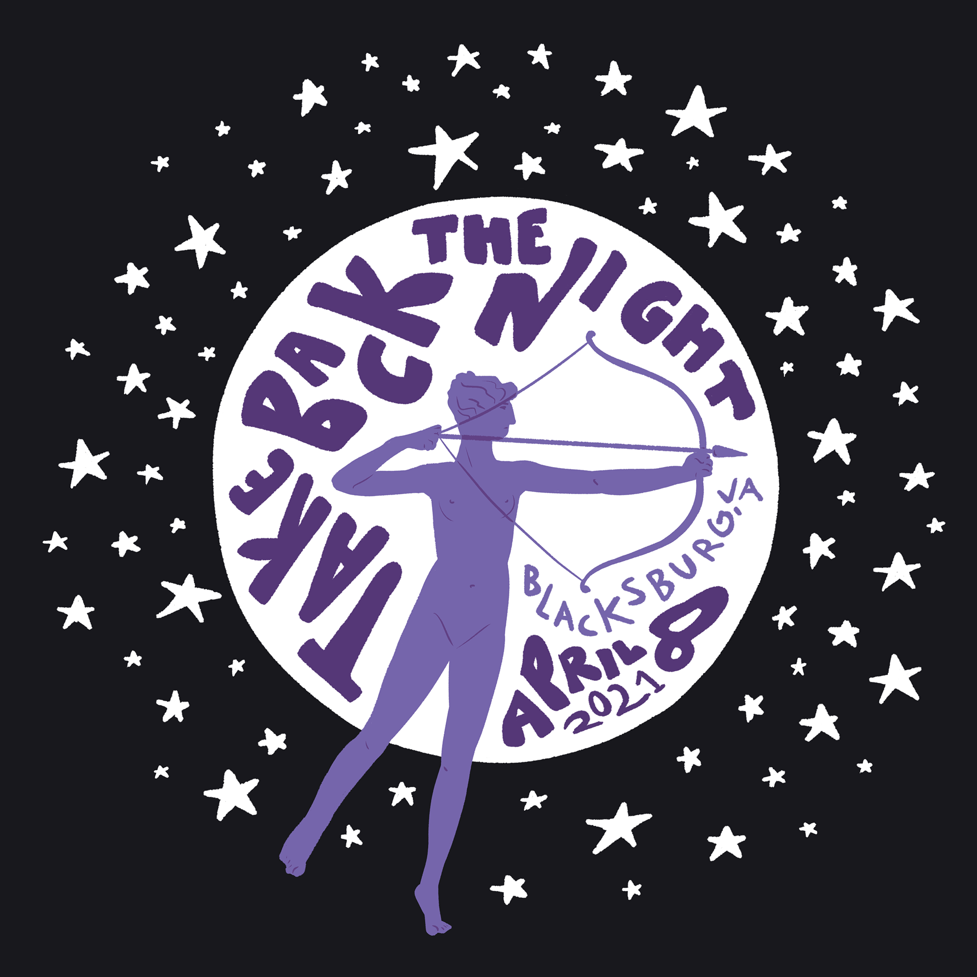 Take Back the Night t-shirt contest entry. 2021.