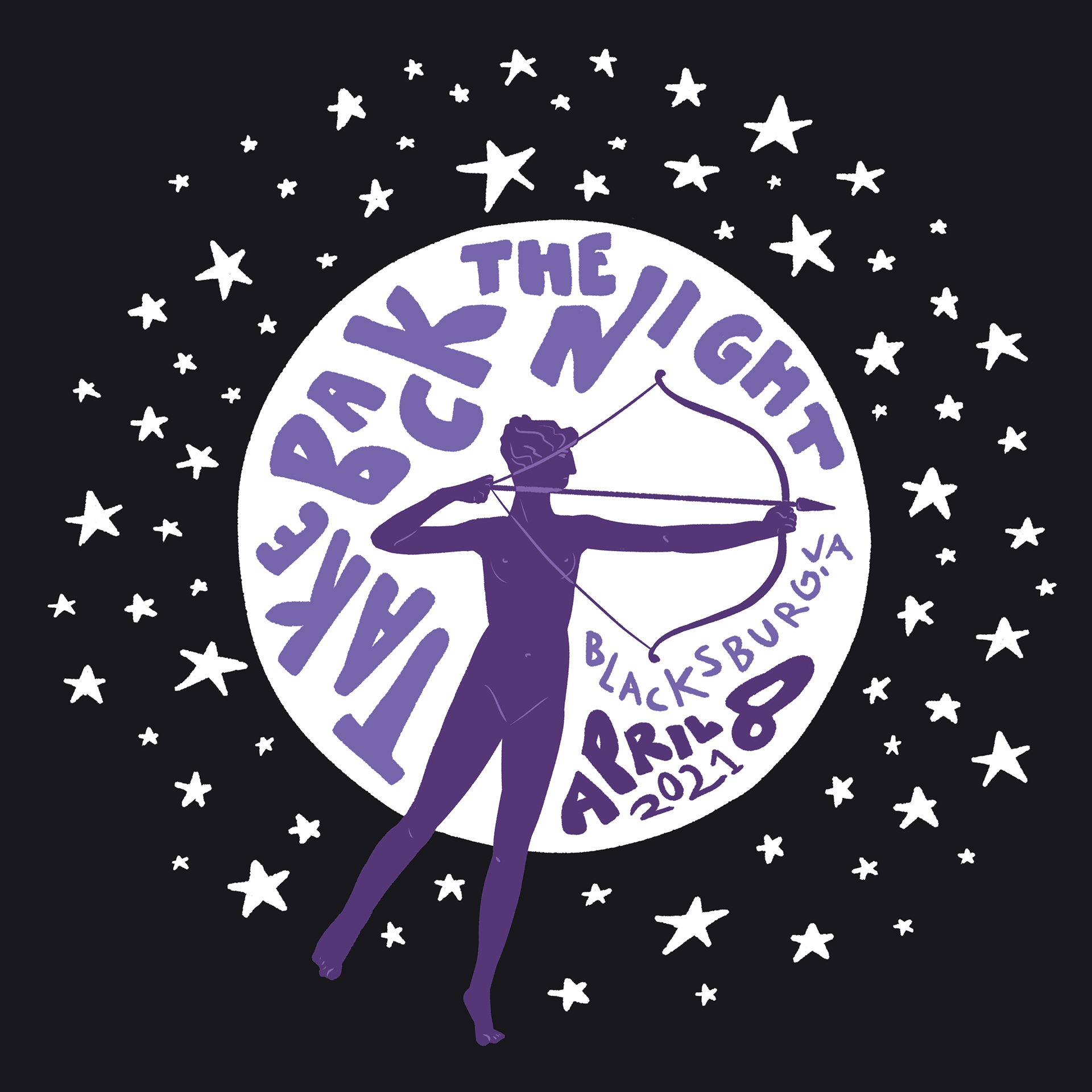 Take Back the Night t-shirt contest entry. 2021.
